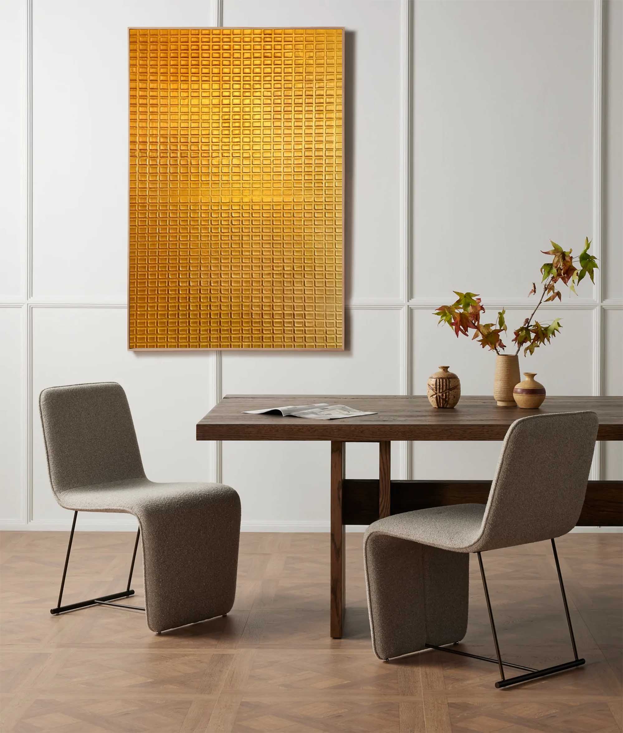 Large Original Textured Oil Painting On Canvas Gold Abstract Wall Art Modern Minimalist Decor
