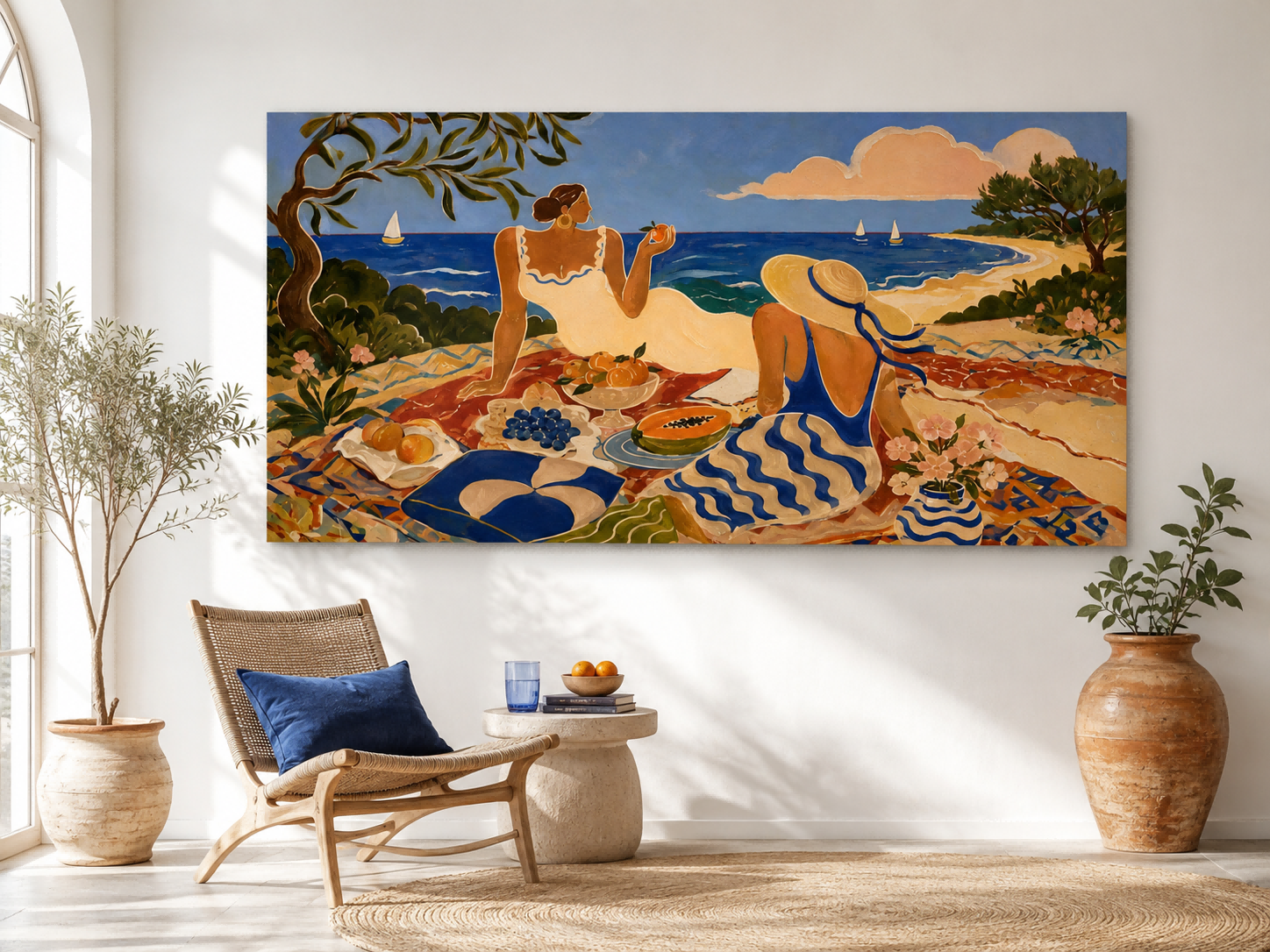 Dreamy Fantasy Seascape Oil Painting In Retro Style