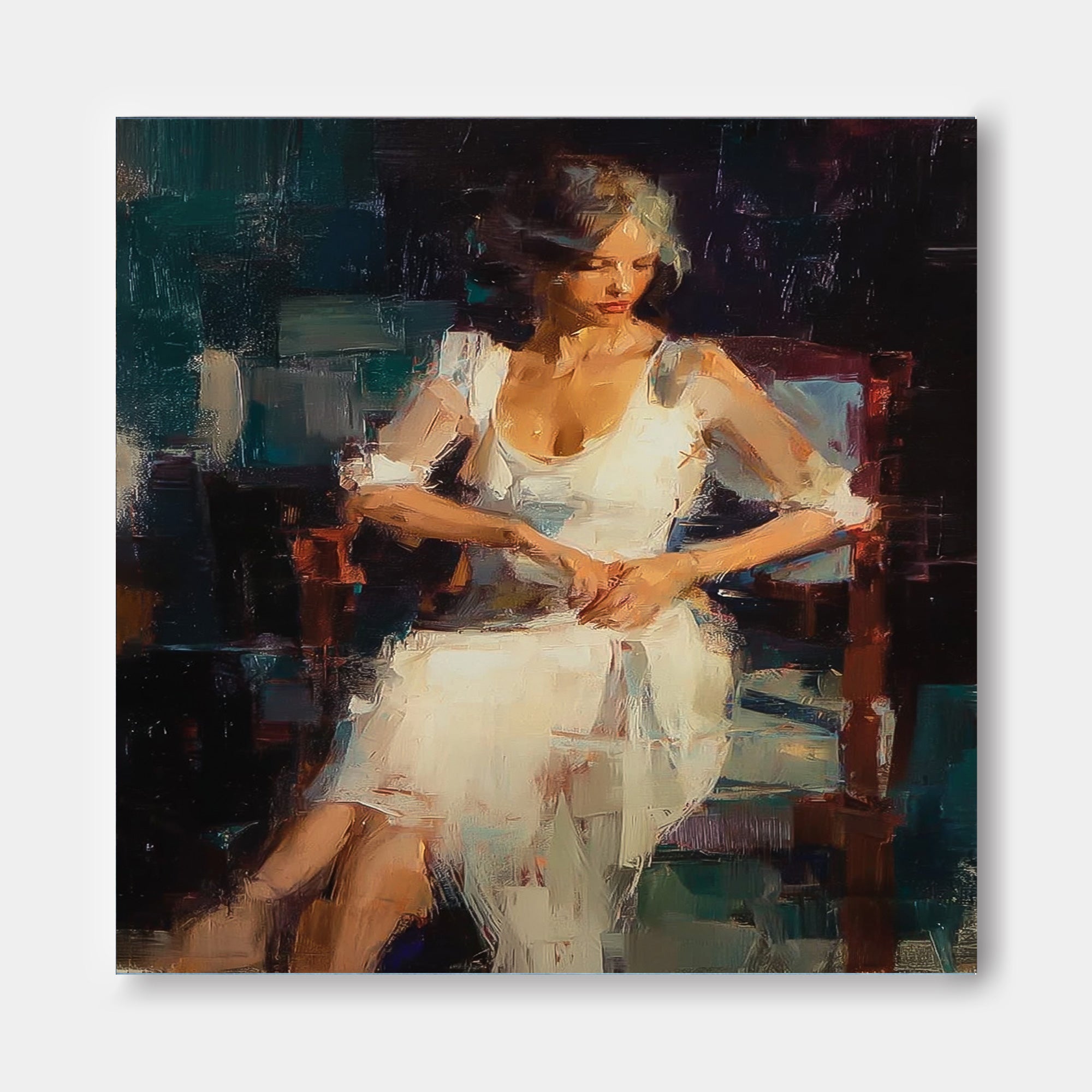Original Expressive Figure Painting With Rich Texture For Modern Home Gallery