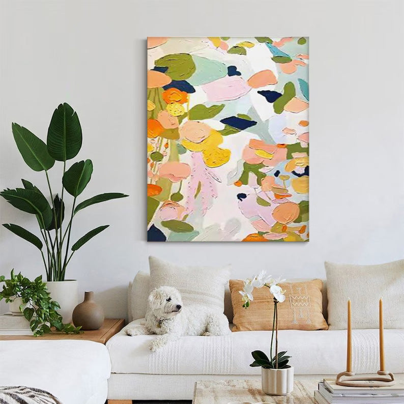 colorful Abstract Oil Painting On Canvas Modern Wall Art Large Original Textured Acrylic Painting For Home Decor