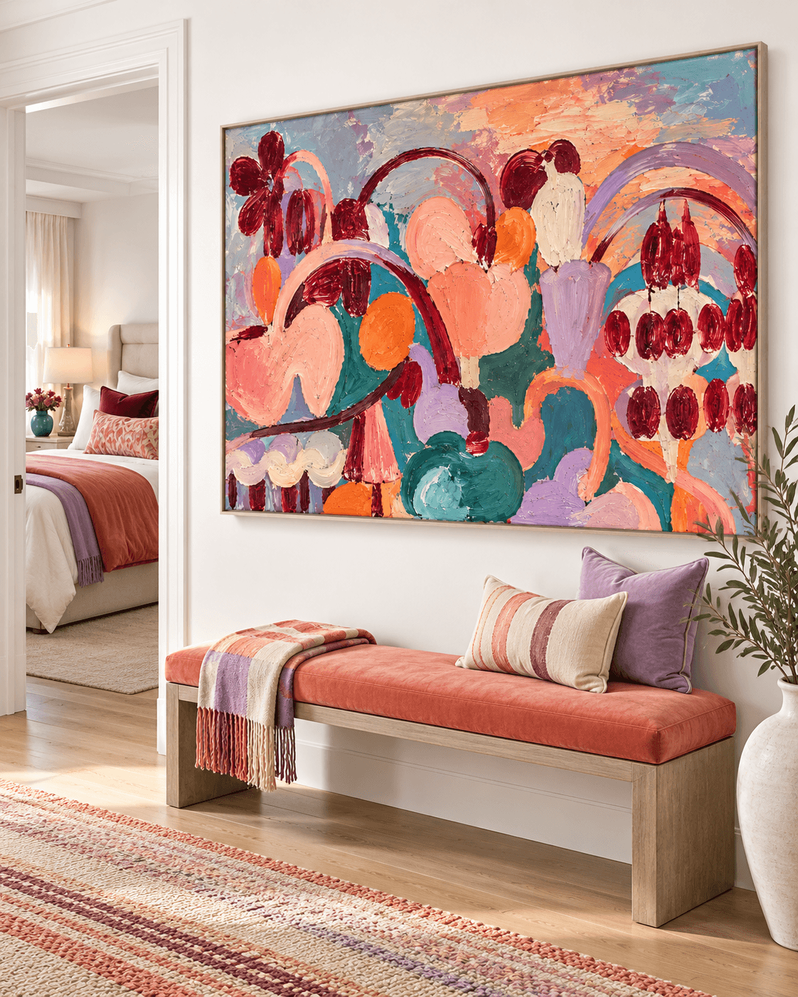 Modern Abstract Expressionist Art With Expressive Brushstrokes And Rich Texture
