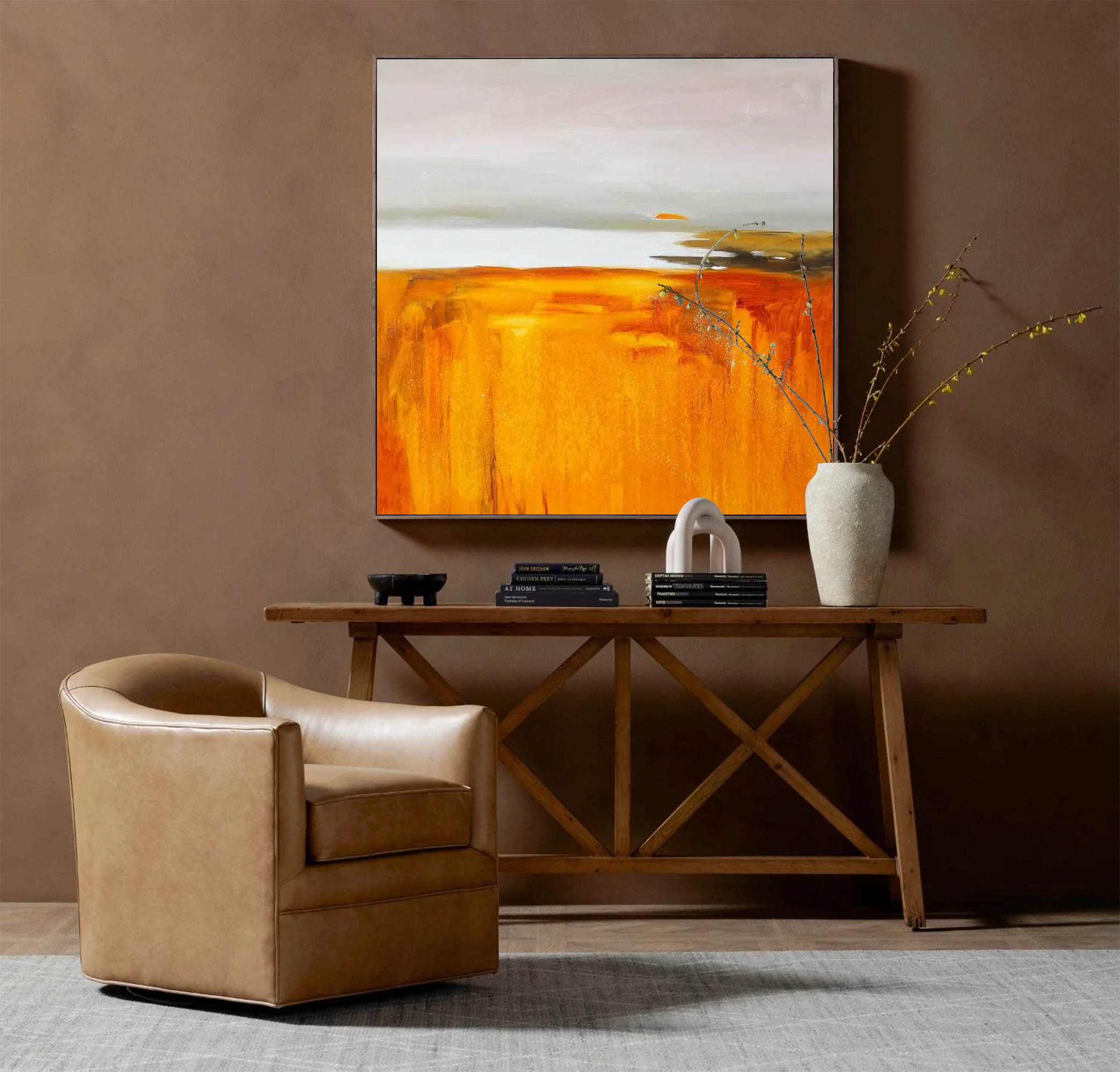 Original Abstract Simple Oil Painting Abstract Acrylic Painting Large Landscape Wall Art Modern Living Room Art