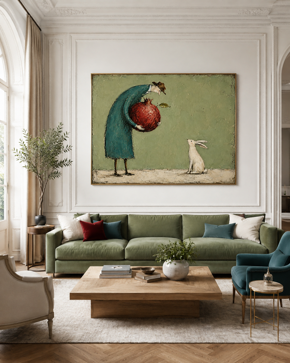 Healing Fairy Tale Illustration Canvas Art Modern Vintage Home Decor Painting