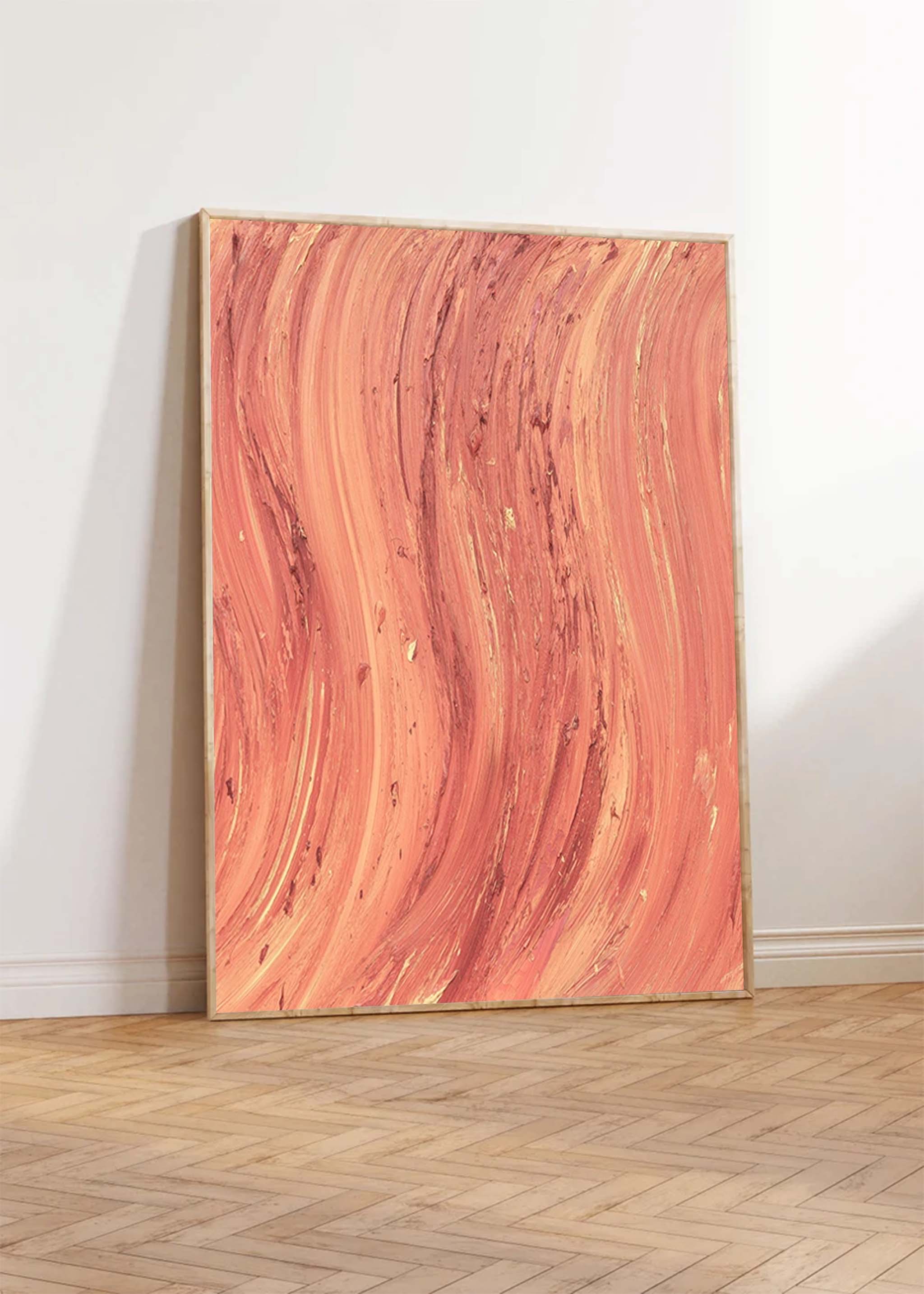 Orange Texture Minimalist Oil Painting On Canvas Large Abstract Acrylic Painting Original Wall Art Home Decor