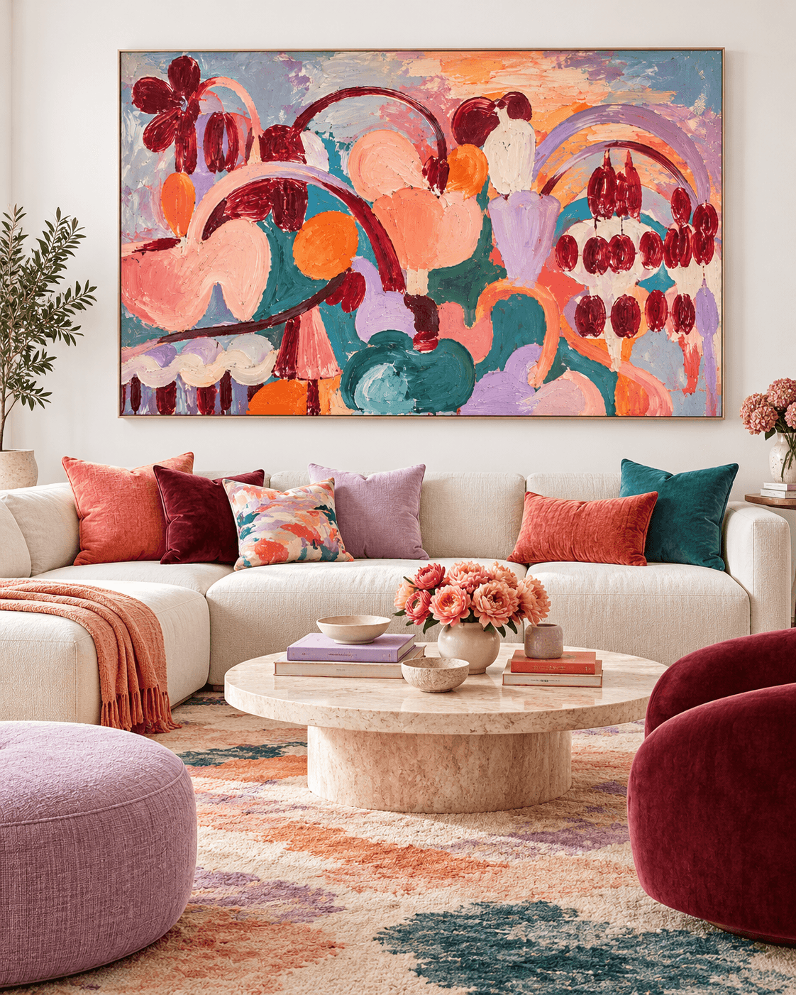 Modern Abstract Expressionist Art With Expressive Brushstrokes And Rich Texture
