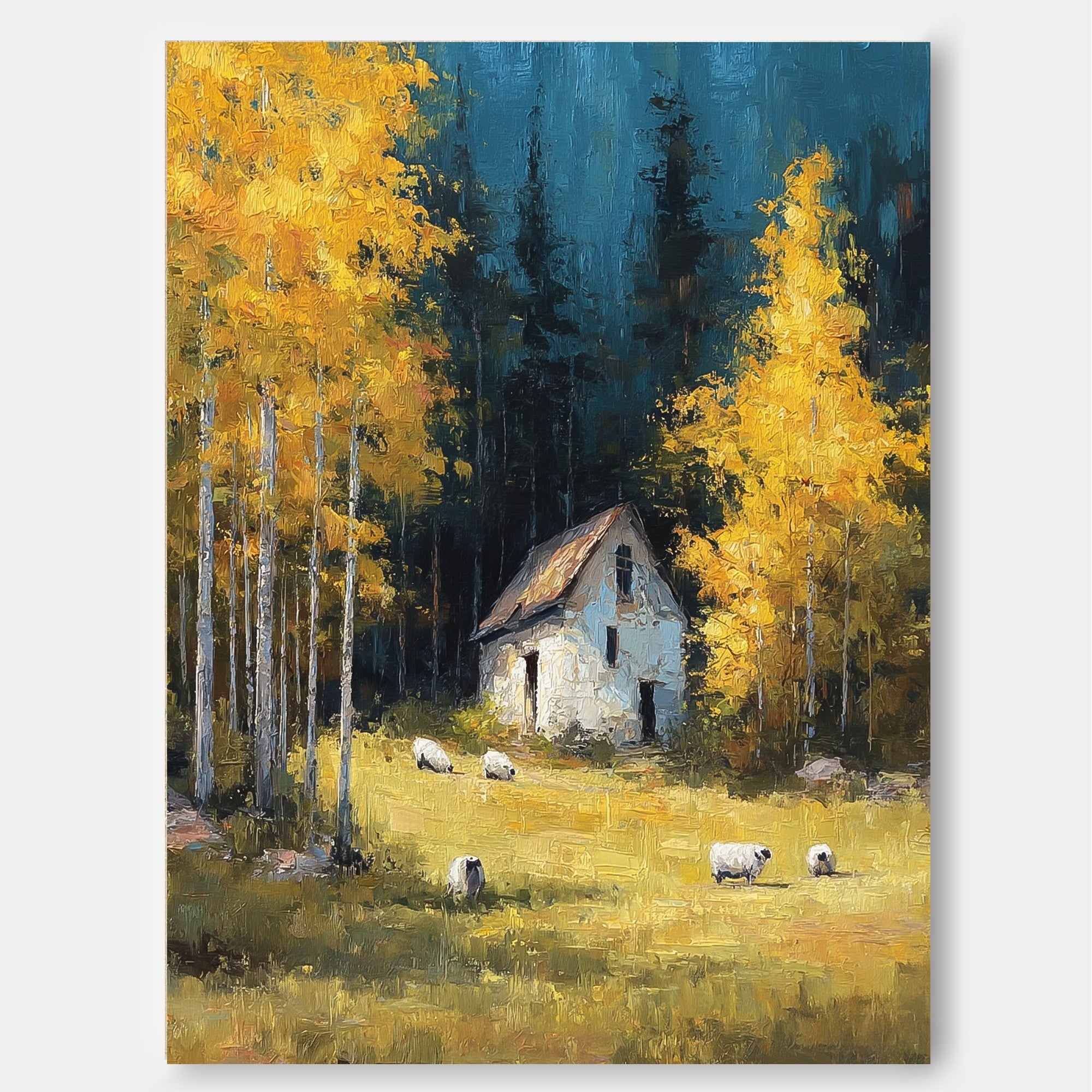 Impressionist Farmhouse Art With Rich Texture And Warm Colors For Wall Decoration
