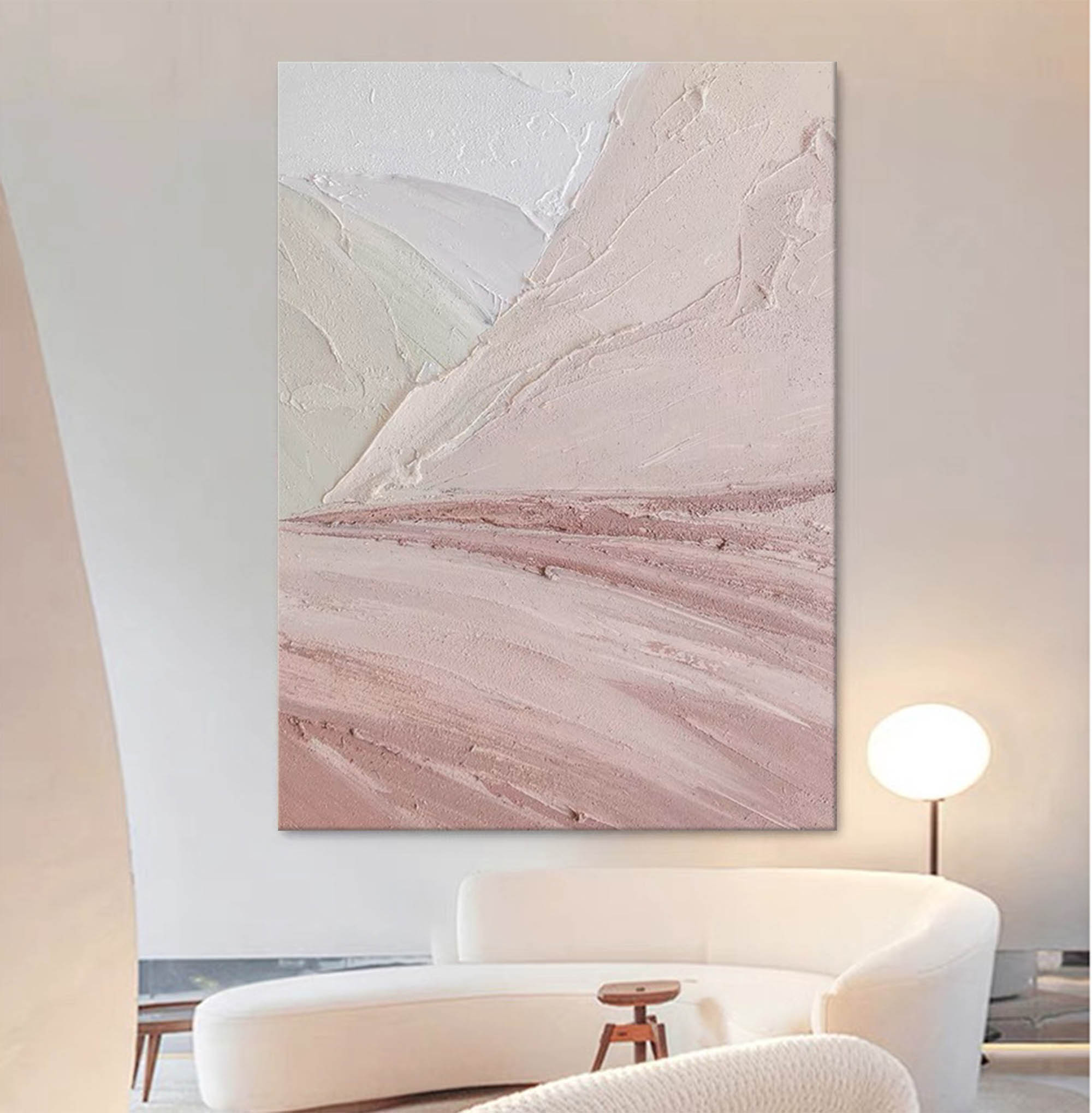 Pink Texture Abstract Art Painting Large Minimalist Pink Wall Art 3D Texture Art Original Oil Painting