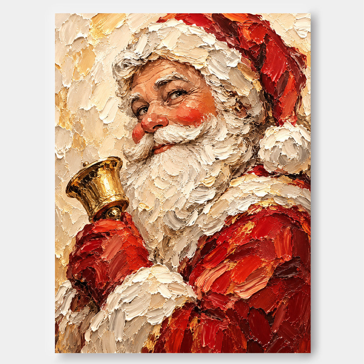 Impressionist Textured Santa Art Modern Holiday Decor Gift Idea