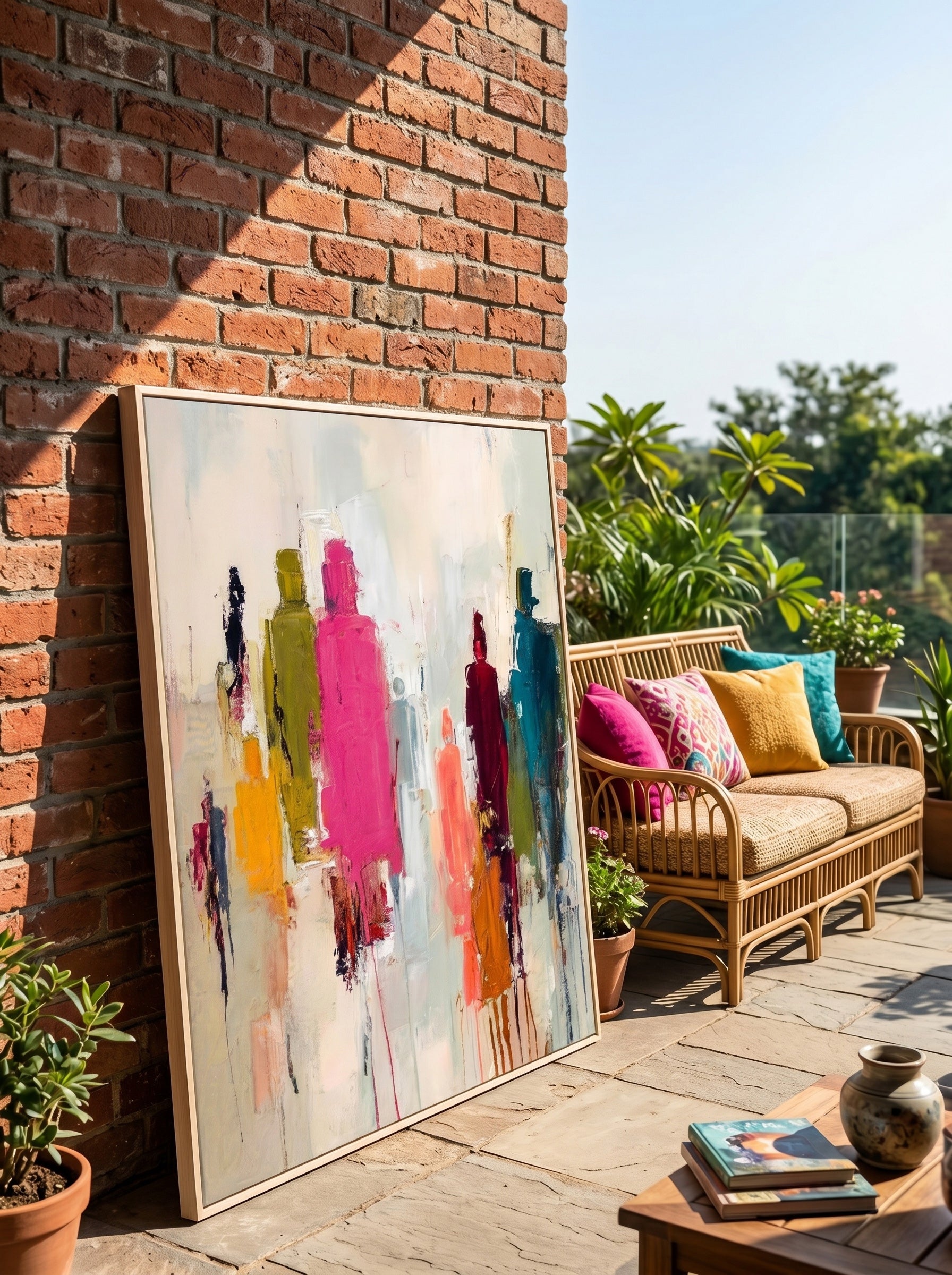 Silhouettes From Behind Art Expressive Abstract Figures With Rich Texture For Contemporary Home And Office Interior Design