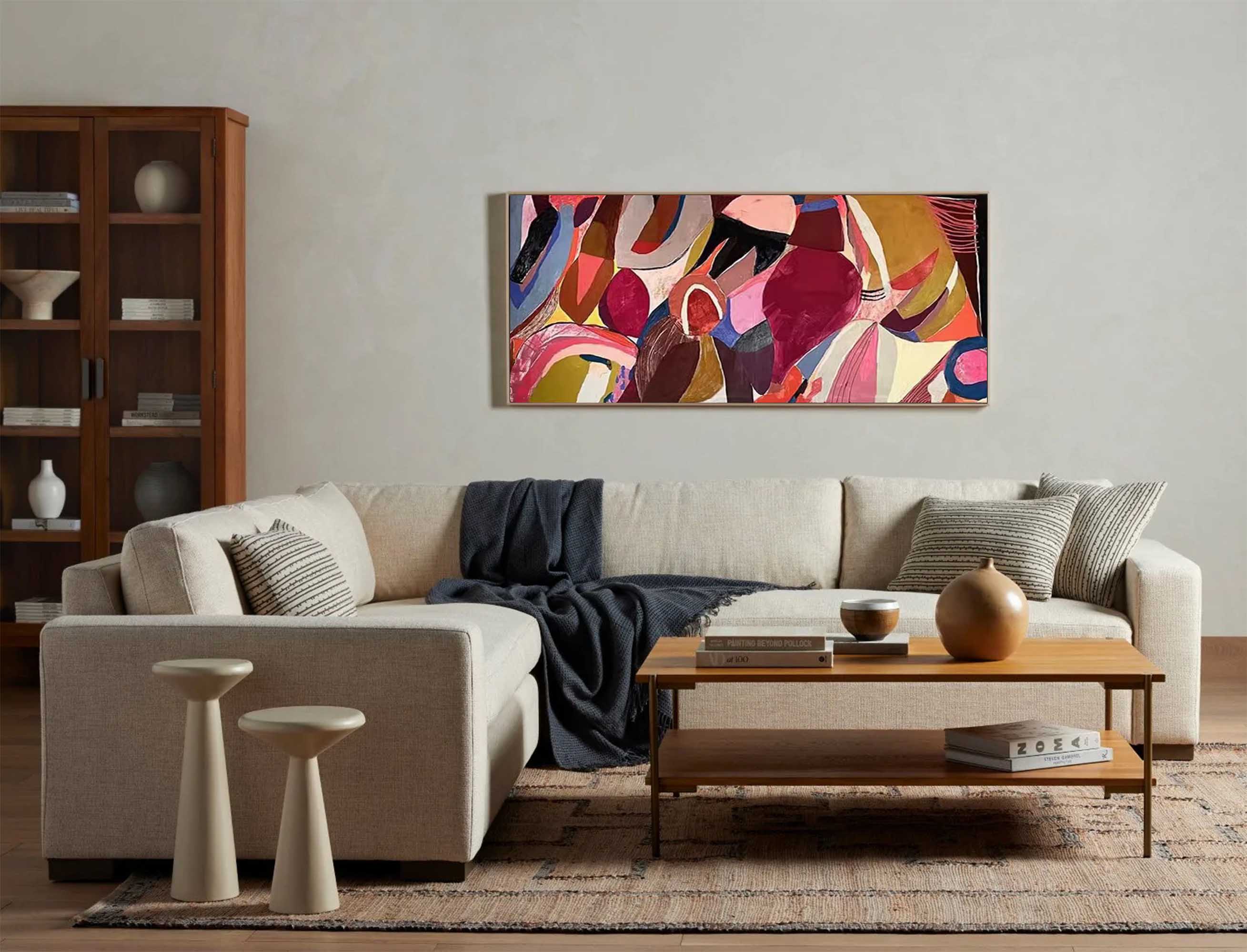 Abstract Large Colorful Painting On Canvas Contemporary Acrylic Painting Modern Wall Art Home Decor