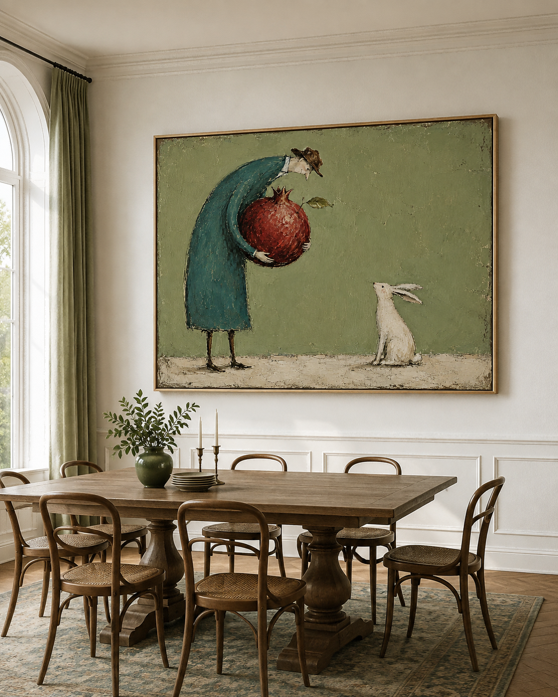 Healing Fairy Tale Illustration Canvas Art Modern Vintage Home Decor Painting