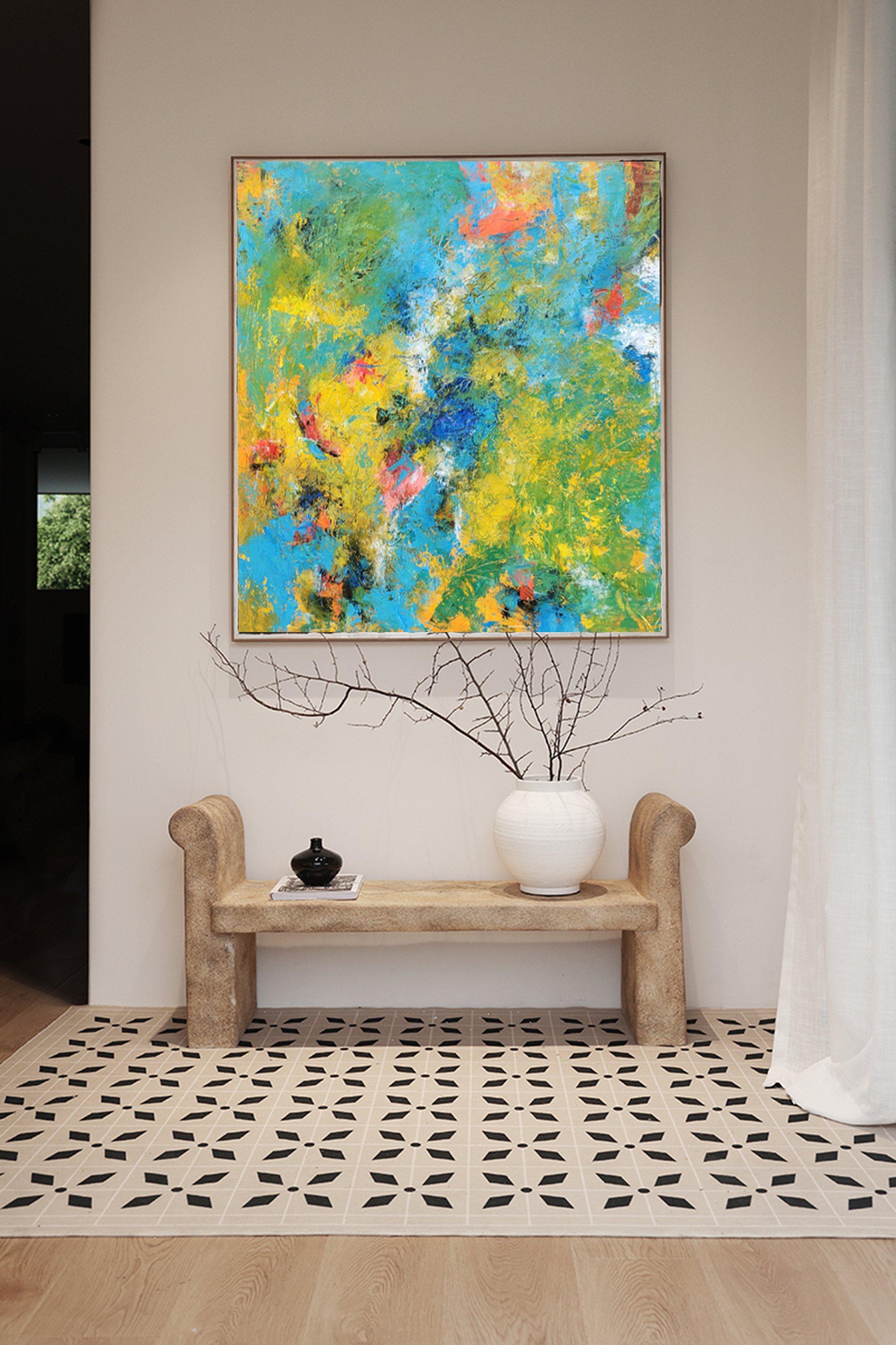 Colorful Abstract Oil Painting On Canvas Original Texture Acrylic Painting Wall Art Modern Living Room Decor