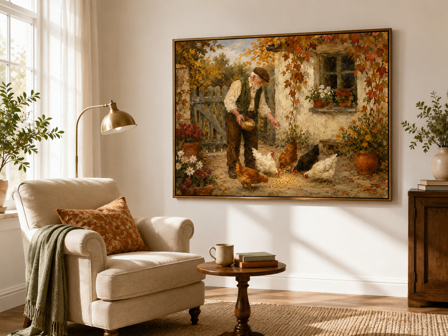 Pastoral Realism Oil Painting Autumn Harvest Theme Home Decor Gift