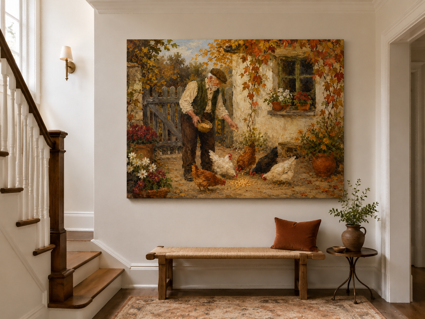 Pastoral Realism Oil Painting Autumn Harvest Theme Home Decor Gift