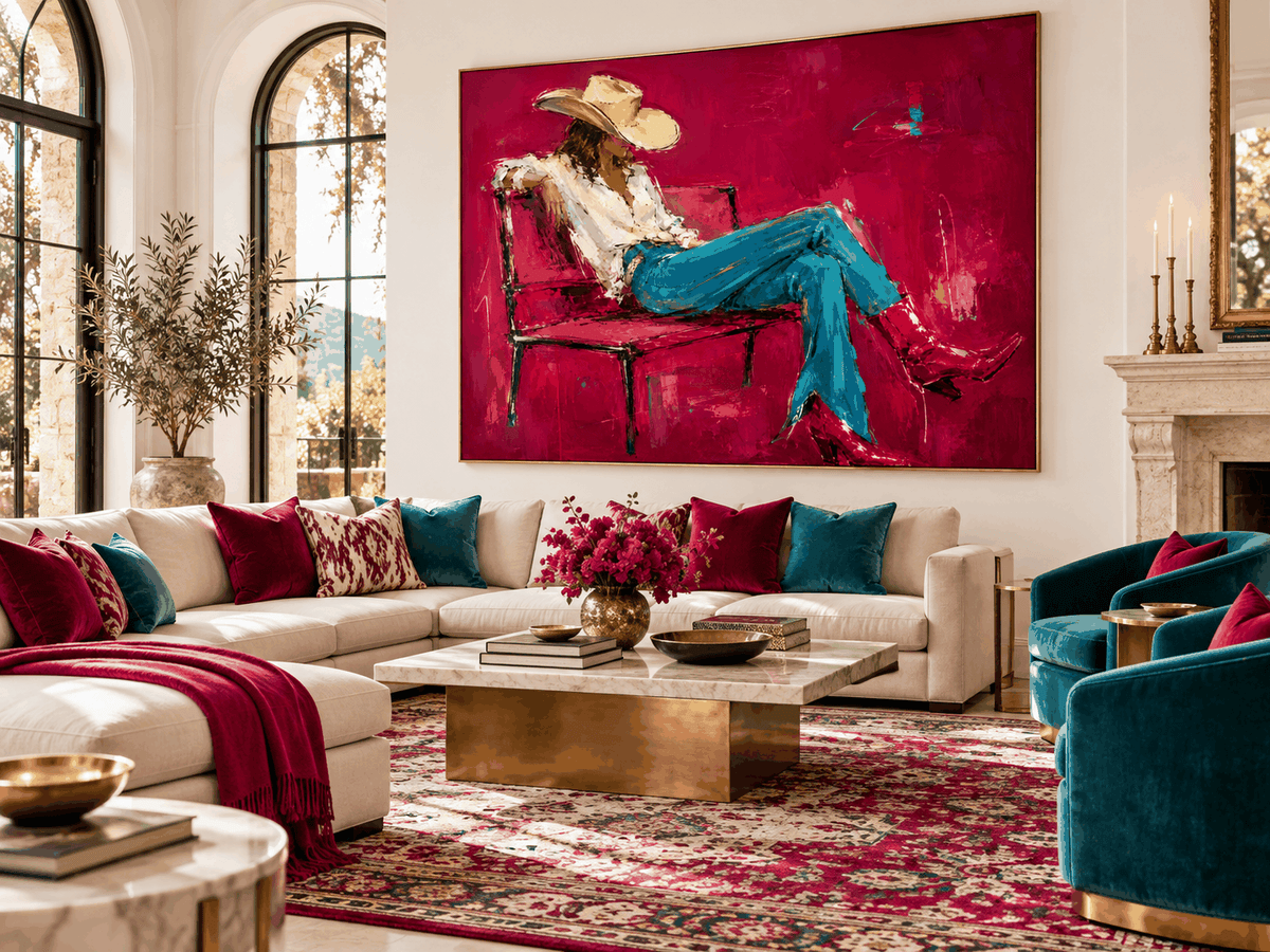 Abstract Expressionist Canvas Art With Textured Brushwork