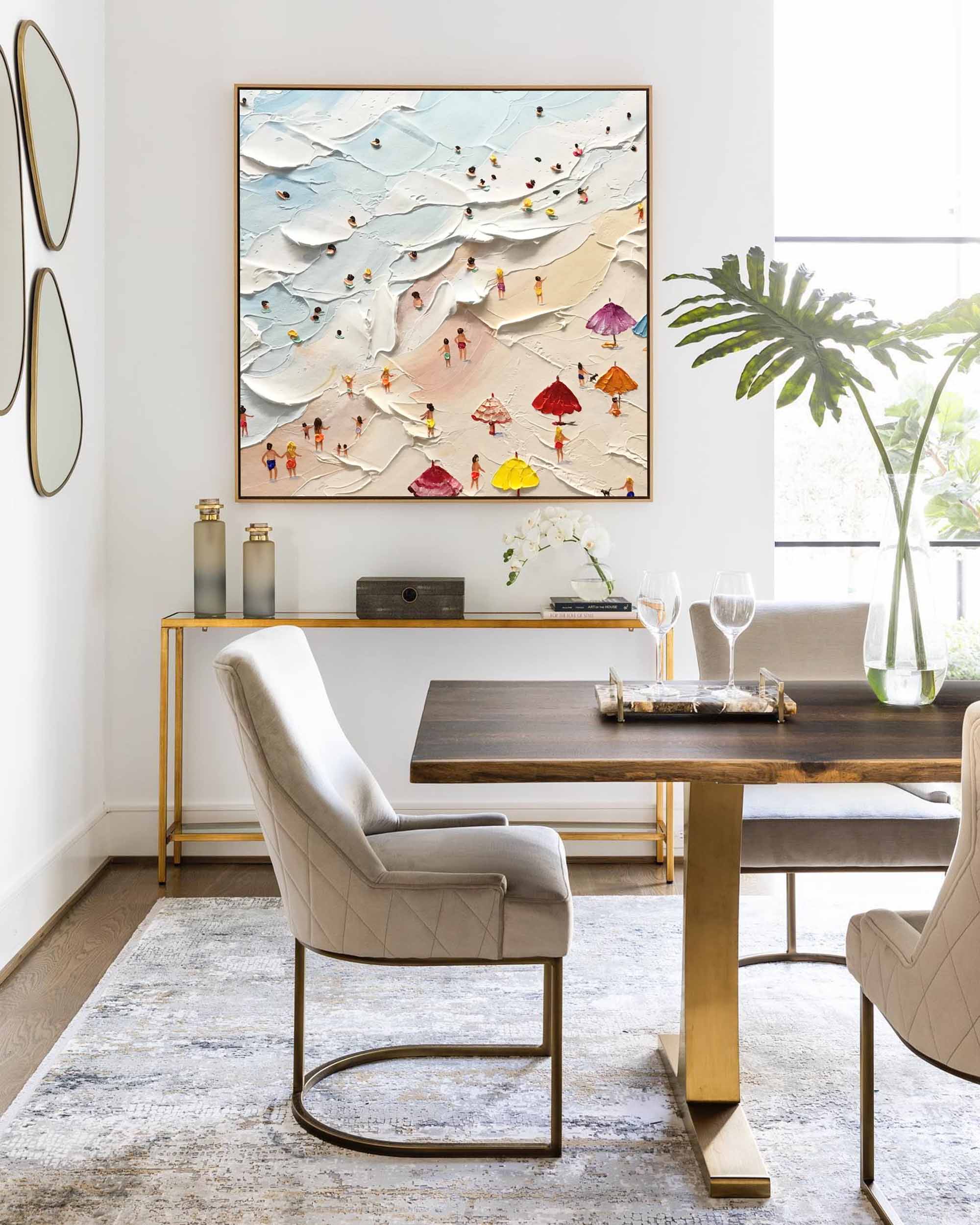 Sea And Beach Oil Painting Original Abstract Seascape Art Oil Painting On Canvas Bedroom Wall Decor