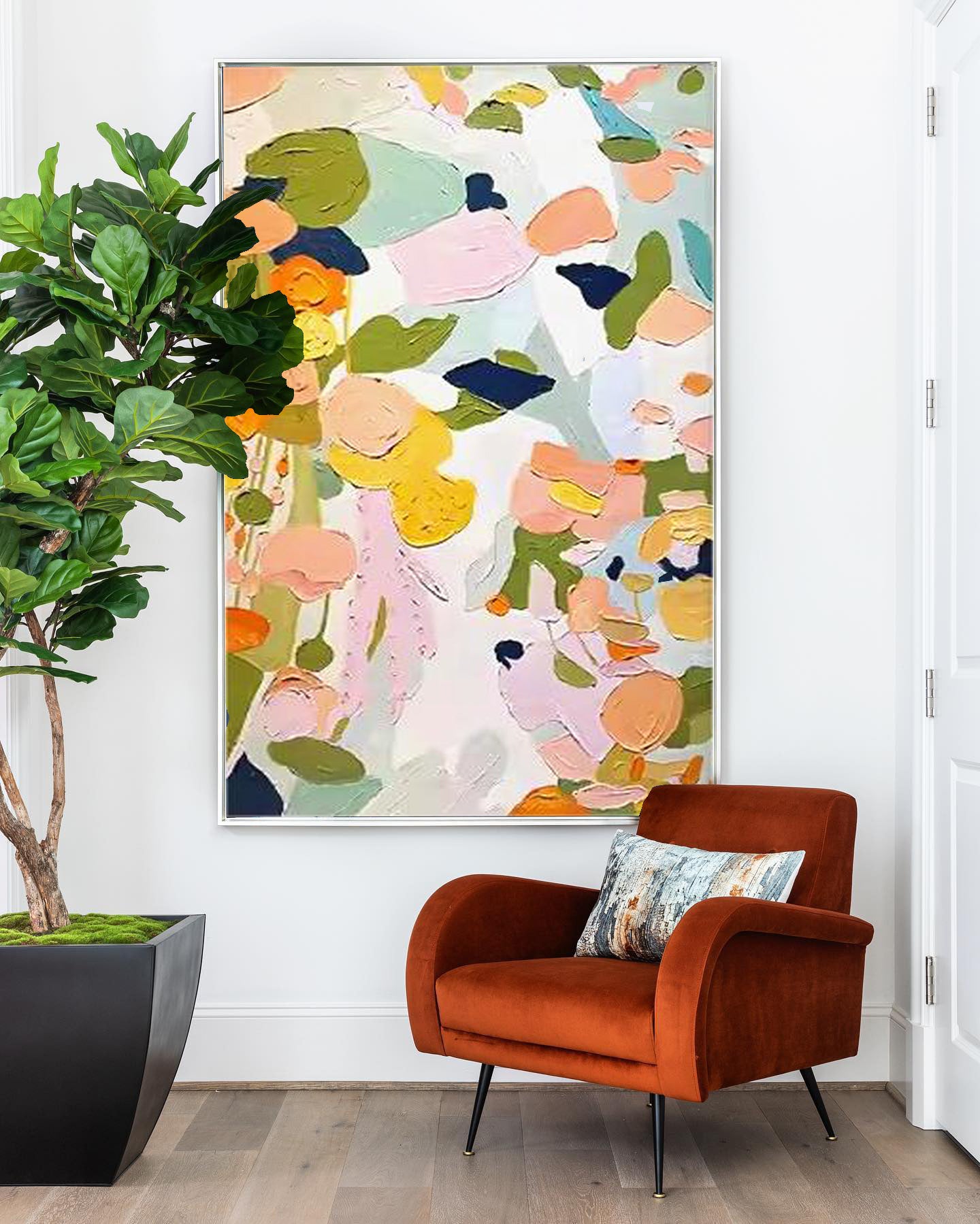 colorful Abstract Oil Painting On Canvas Modern Wall Art Large Original Textured Acrylic Painting For Home Decor