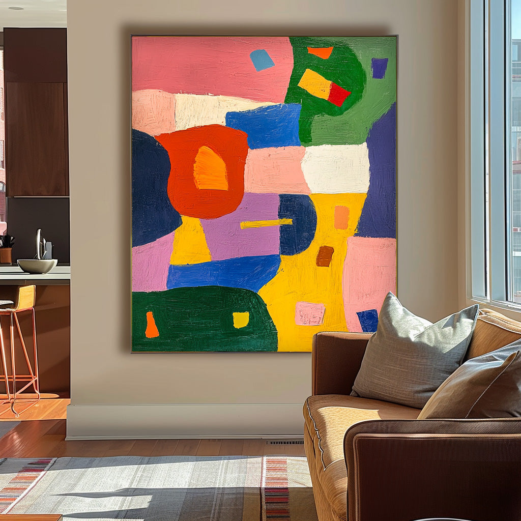 Abstract Wall Art Original Irregular Geometric Shapes Painting Acrylic painting Fashion Art Home Decor