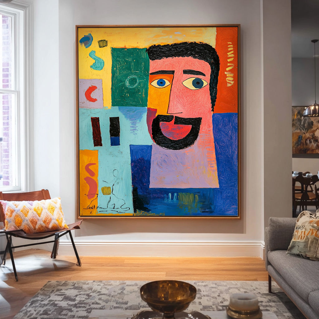 Original High Aaturation Painting Acrylic painting Abstract Portrait Wall Art Fashion Art Home Decor