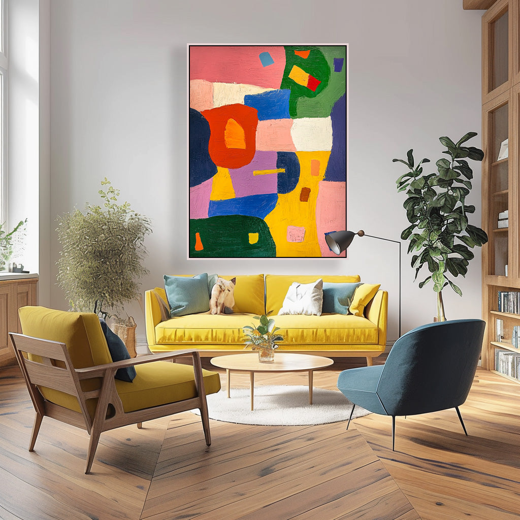 Abstract Wall Art Original Irregular Geometric Shapes Painting Acrylic painting Fashion Art Home Decor
