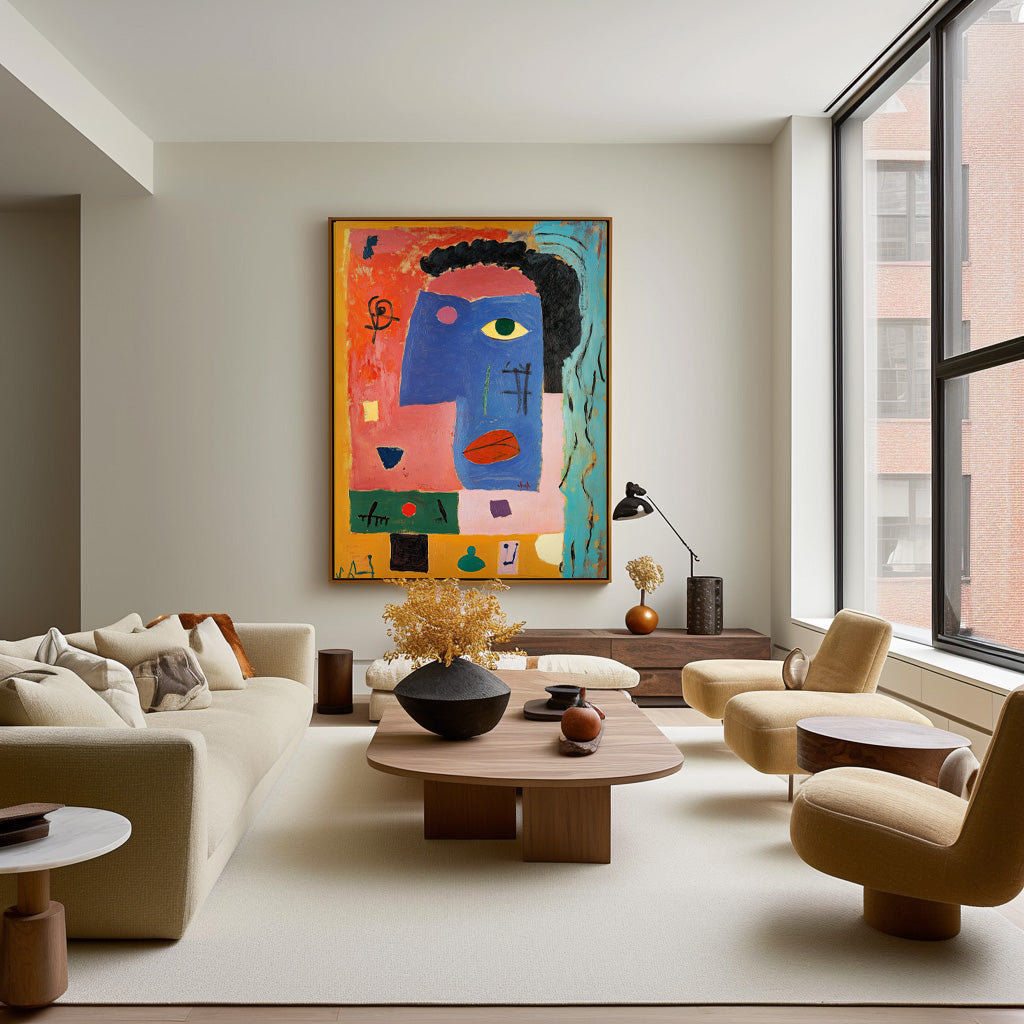 Abstract Portrait Wall Art Original High Aaturation Painting Acrylic painting Fashion Art Home Decor