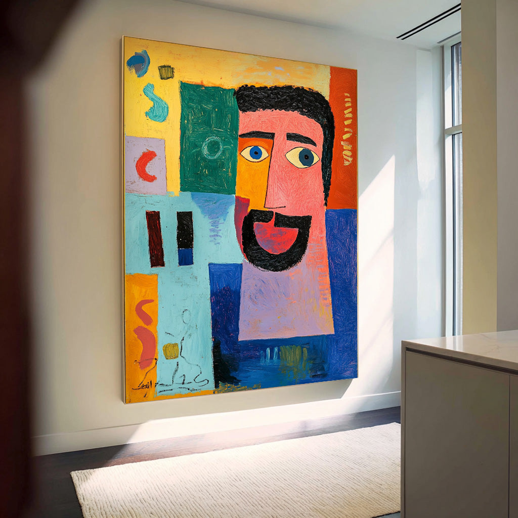 Original High Aaturation Painting Acrylic painting Abstract Portrait Wall Art Fashion Art Home Decor