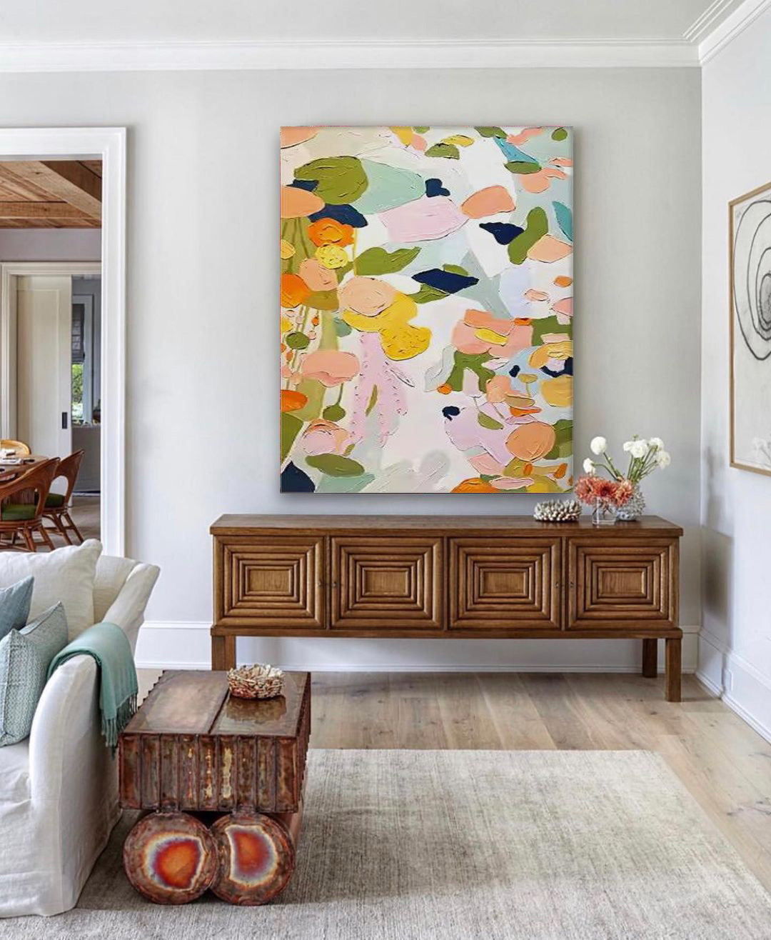 colorful Abstract Oil Painting On Canvas Modern Wall Art Large Original Textured Acrylic Painting For Home Decor