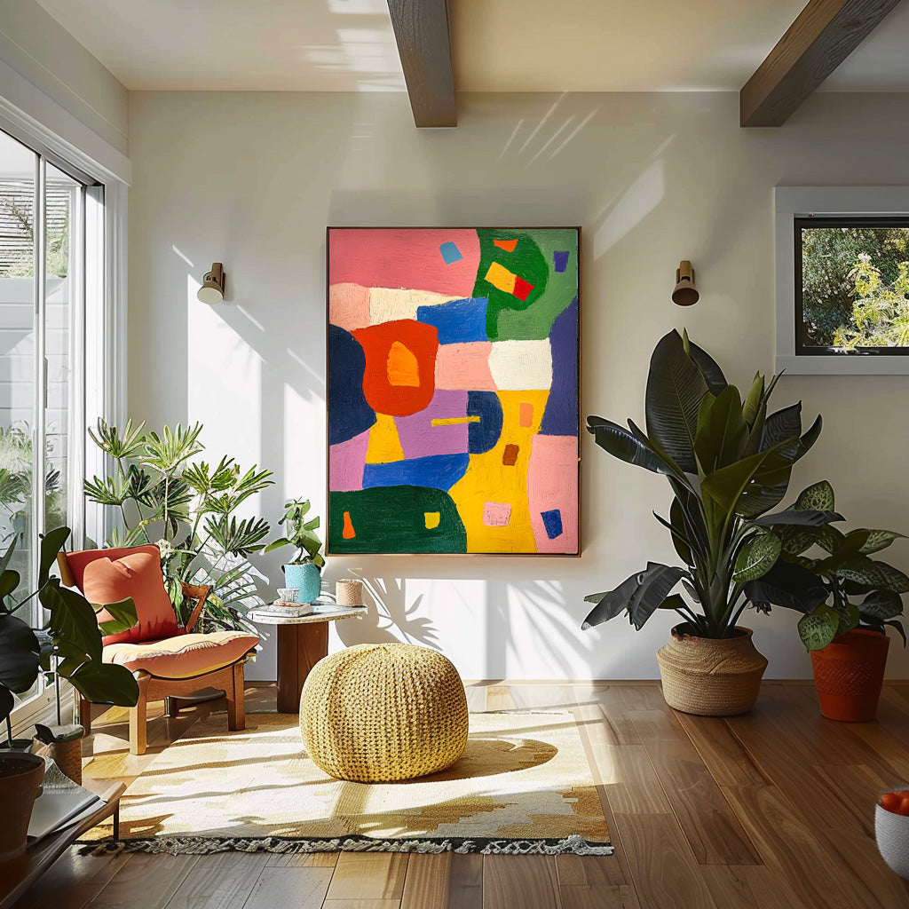 Abstract Wall Art Original Irregular Geometric Shapes Painting Acrylic painting Fashion Art Home Decor