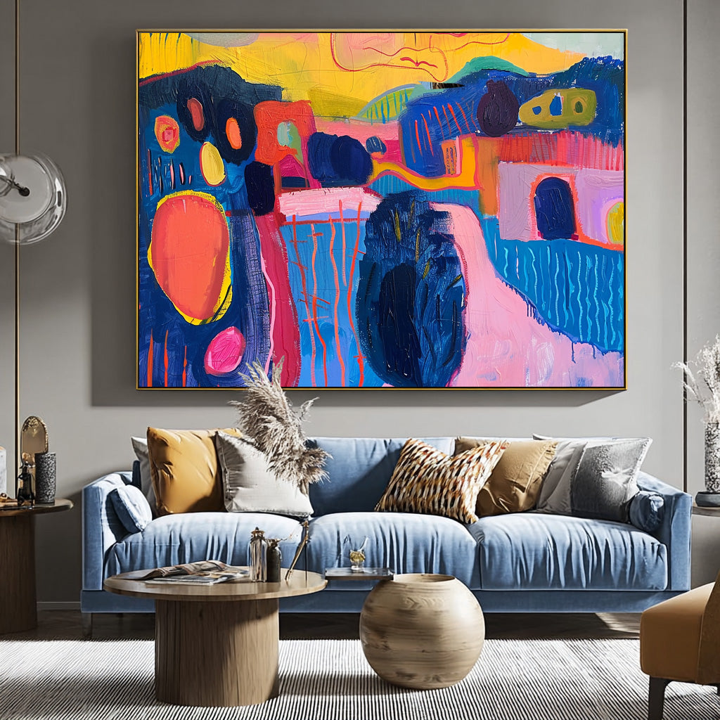 Modern Colorful Scenery Artwork Abstract Graffiti Oil Painting Texture Acrylic painting Original Wall Art