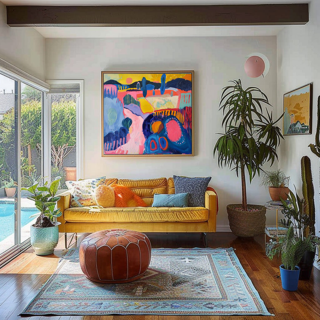 Original Scenery Oil Painting Abstract Graffiti Wall Art Color Texture Acrylic painting Contemporary Art