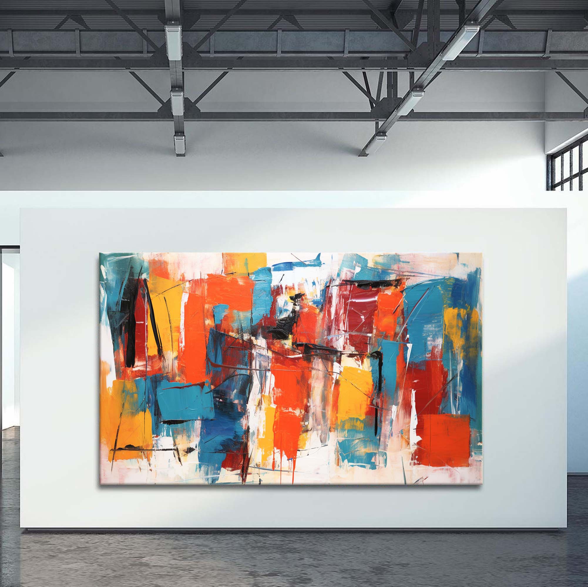 Bright Colorful Acrylic Painting Textured Original Oil Painting On Canvas Large Modern Abstract Urban Living Room Wall Art