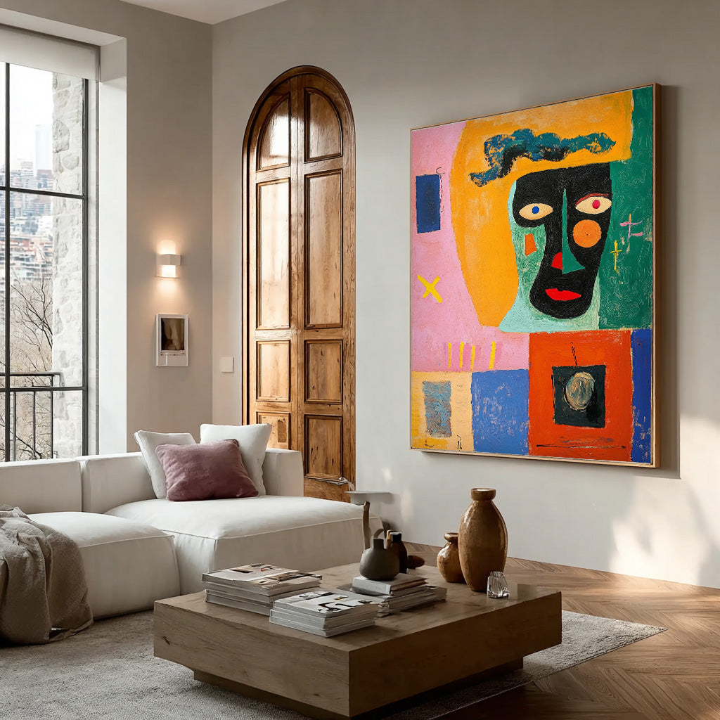 Fashion Art Original High Aaturation Painting Acrylic painting Abstract Portrait Wall Art Home Decor