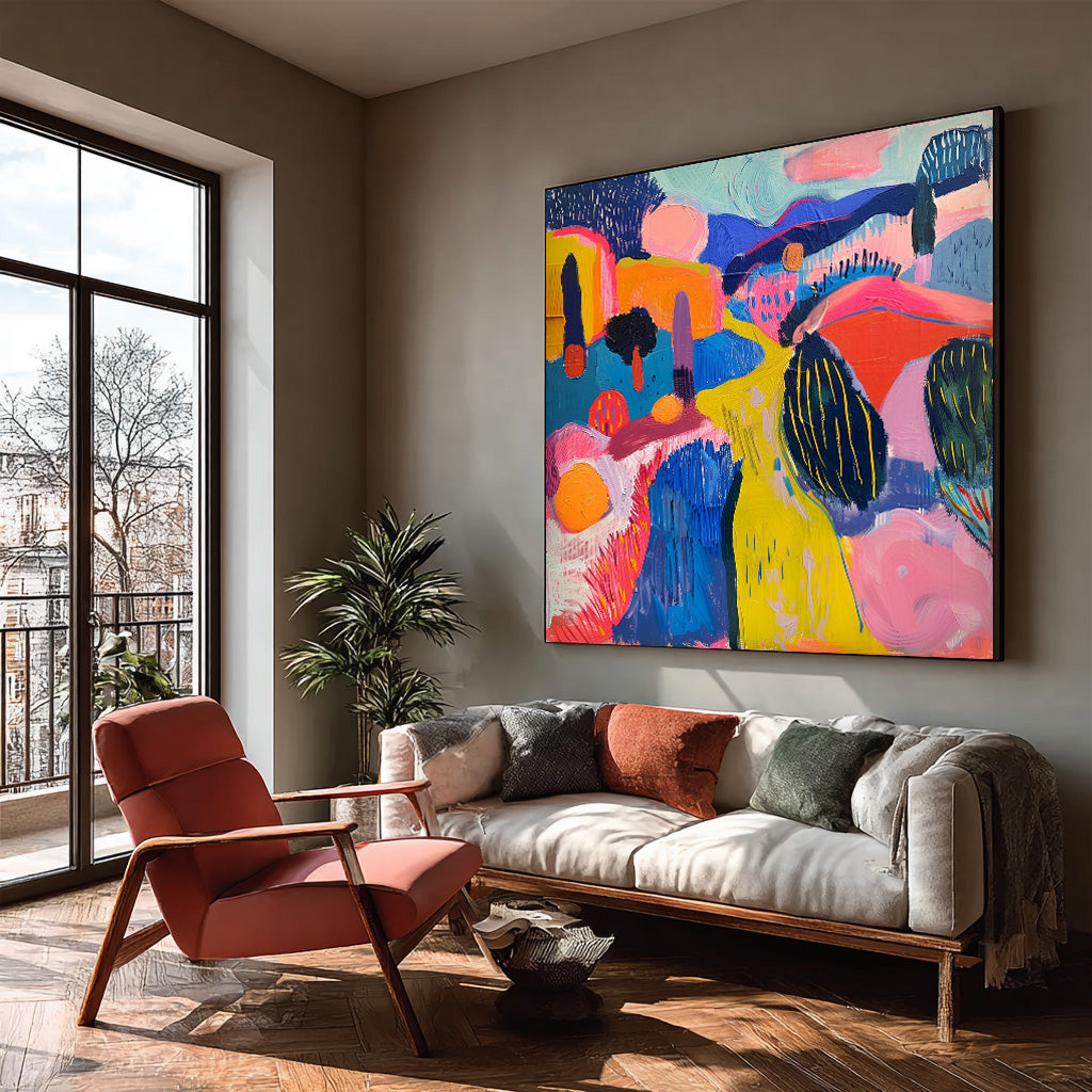 Contemporary Art Color Texture Acrylic painting Original Scenery Oil Painting Abstract Graffiti Wall Art