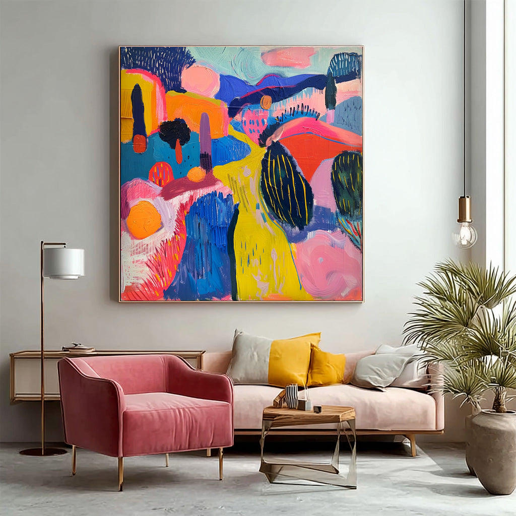 Contemporary Art Color Texture Acrylic painting Original Scenery Oil Painting Abstract Graffiti Wall Art