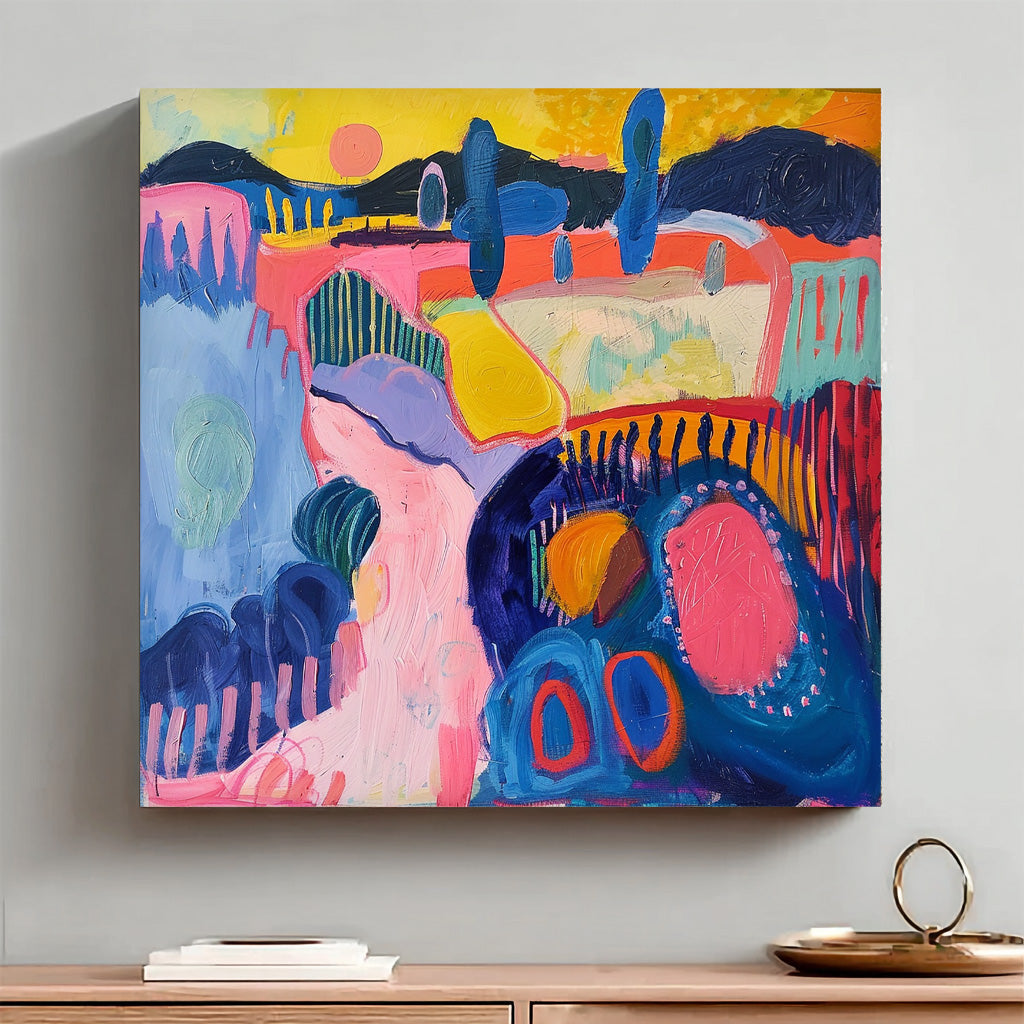 Original Scenery Oil Painting Abstract Graffiti Wall Art Color Texture Acrylic painting Contemporary Art