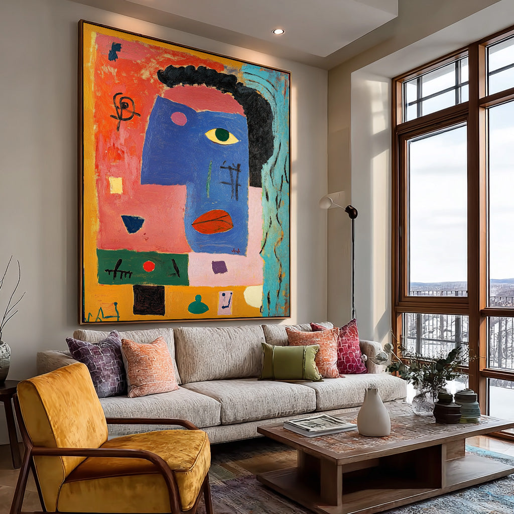 Abstract Portrait Wall Art Original High Aaturation Painting Acrylic painting Fashion Art Home Decor