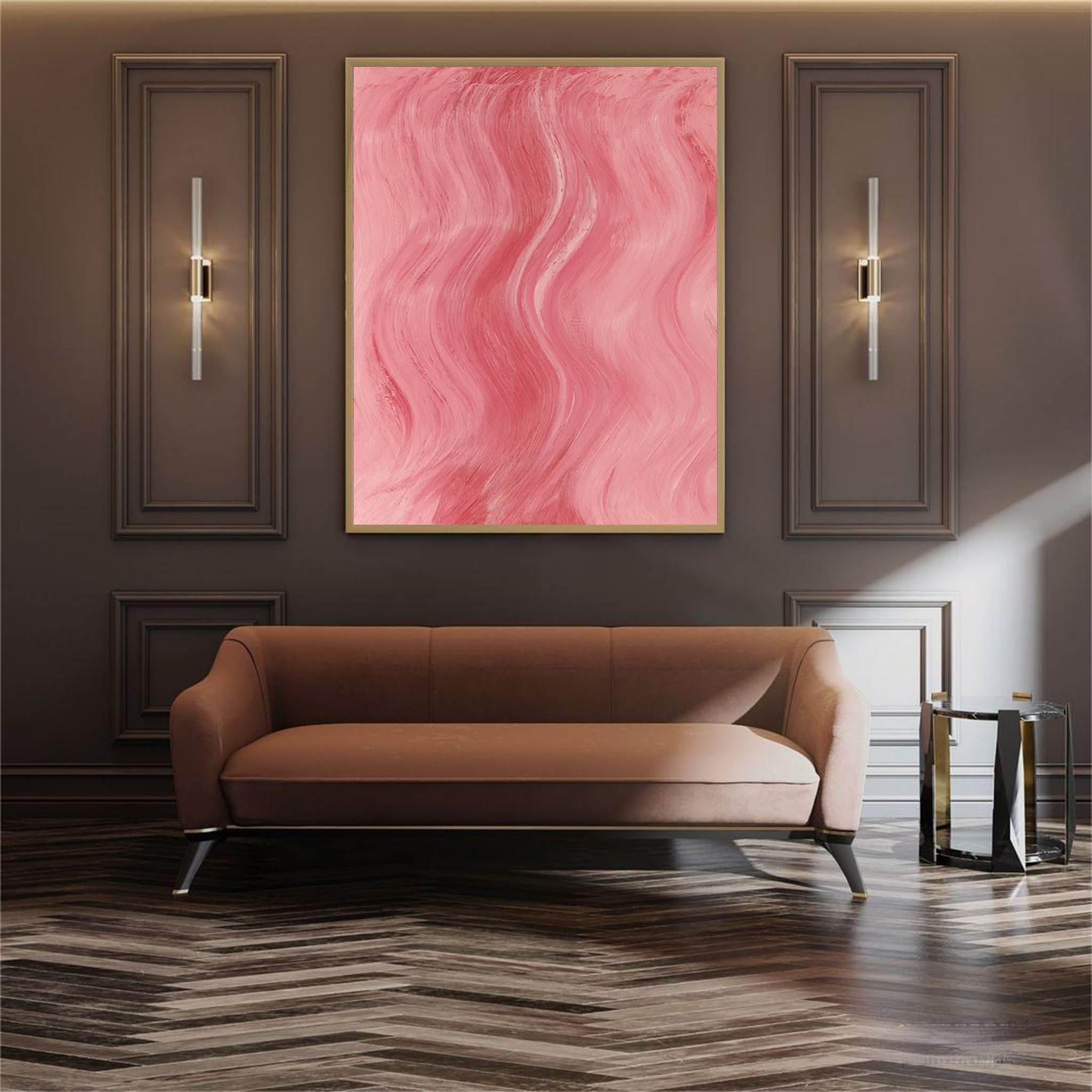 Pink Texture Minimalist Oil Painting On Canvas Large Abstract Acrylic Painting Original Wall Art Home Decor