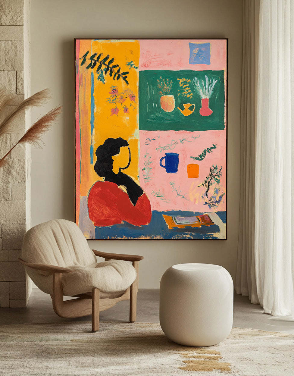 Abstract Wall Art Original Graffiti Retro Still Life Silhouette Painting Acrylic painting Fashion Art