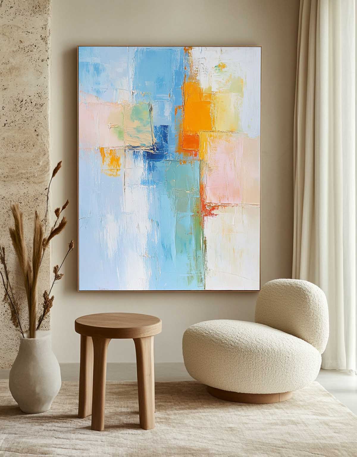 Texture Abstract Oil Painting Bright Large Acrylic Painting On Canvas High Quality Original Artwork