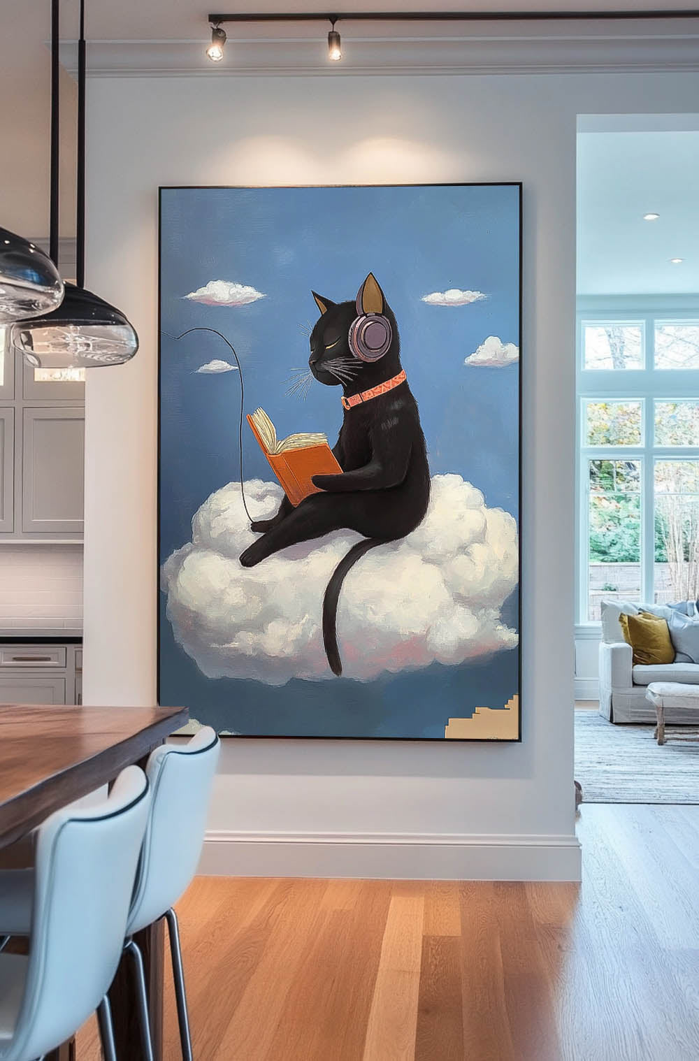 Cute Kitten Texture Animal Oil Painting Personification Acrylic Painting Modern Abstract Wall Art Decor
