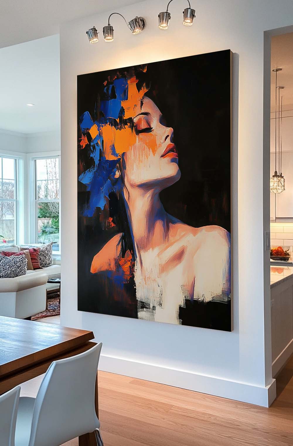 Woman Contemporary Artwork Original Texture Noble Lady Wall Art Abstract Female Oil Painting On Canvas