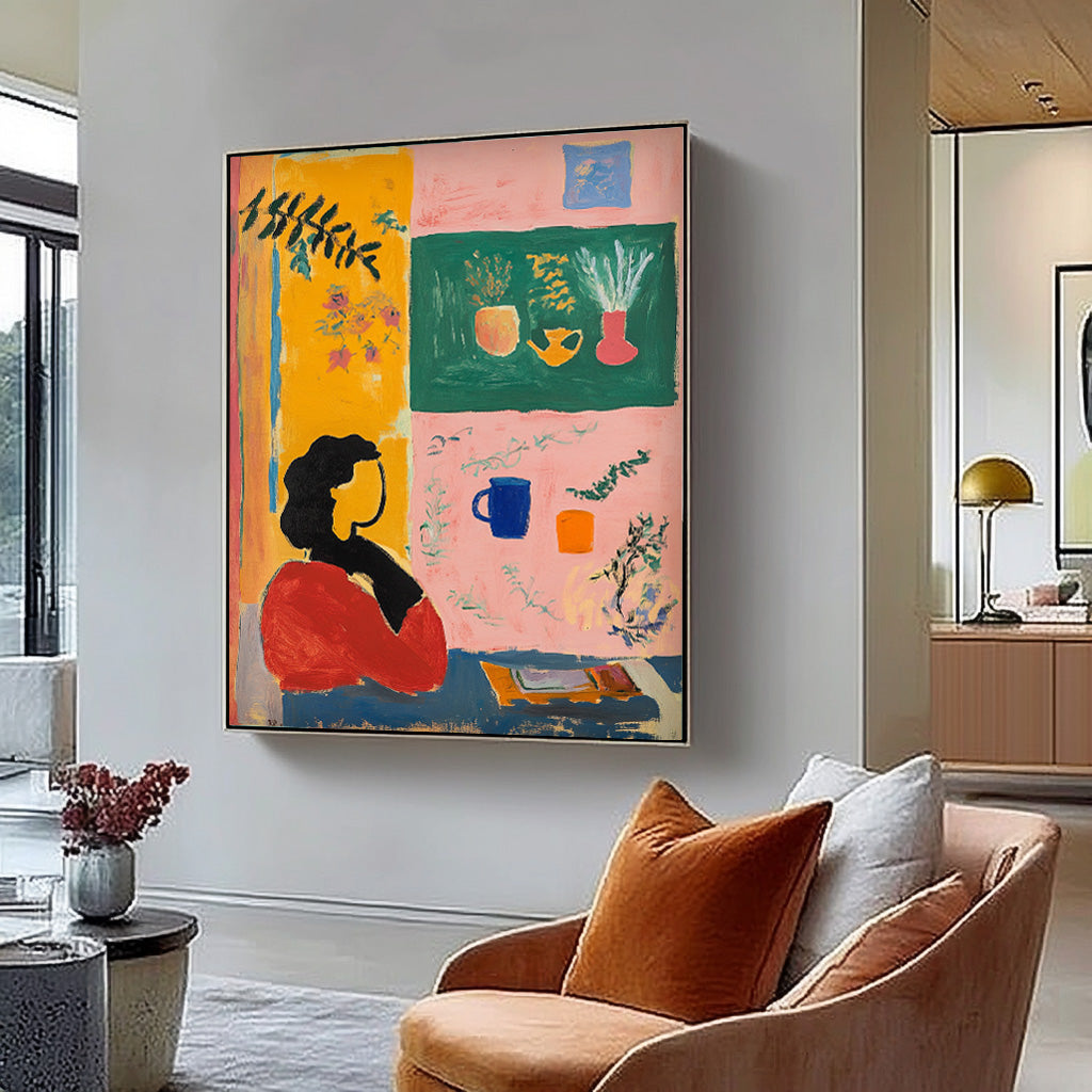 Abstract Wall Art Original Graffiti Retro Still Life Silhouette Painting Acrylic painting Fashion Art