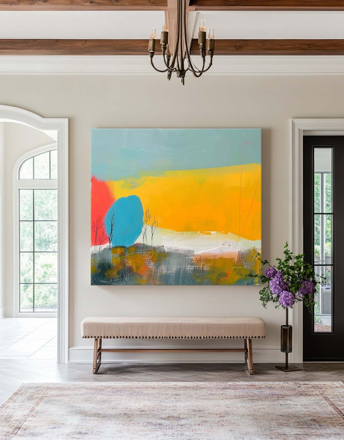 Abstract Landscape Oil Painting Texture Acrylic painting Modern Vibrant Colorful Natural Artwork