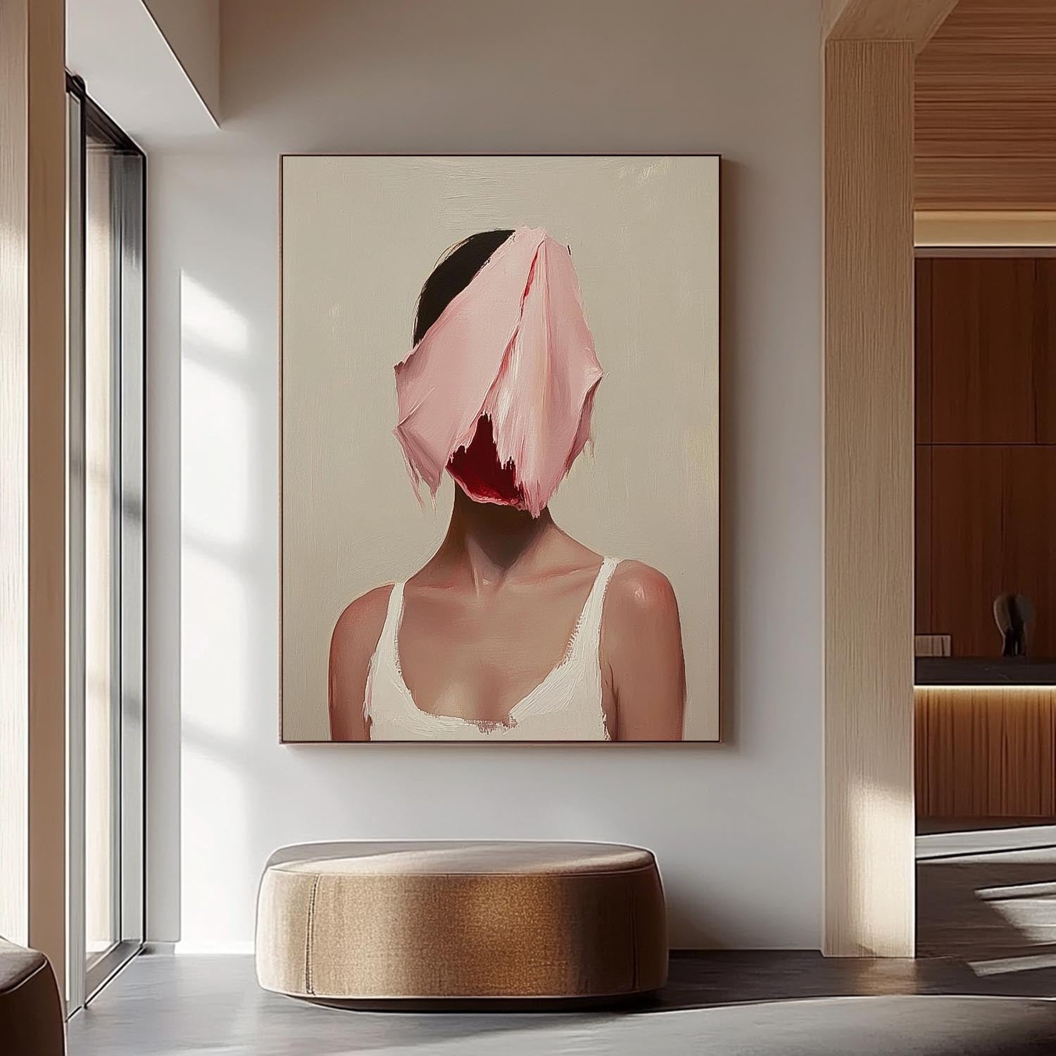 Lady Contemporary Artwork Abstract Woman Oil Painting On Canvas Original Faceless Texture Girl Wall Art