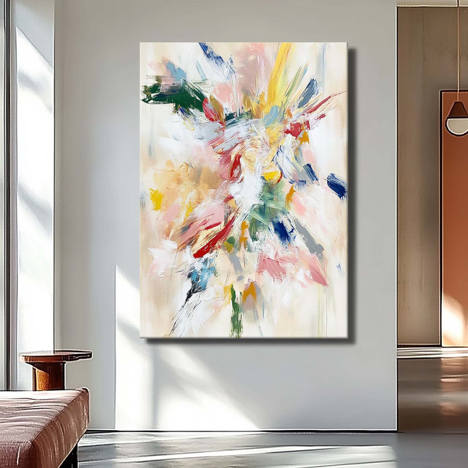 Original Acrylic Painting Wall Art Abstract Fireworks Oil Painting on Canvas Modern Minimalist Wall Art