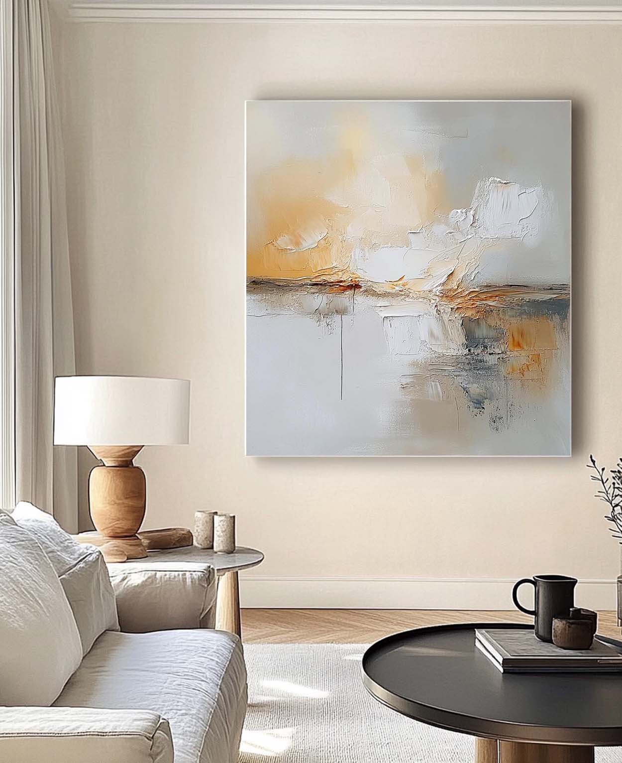 Large Abstract Oil Painting Original Hand-painted Canvas Wall Art Modern Minimalist Textured SceneryArtwork