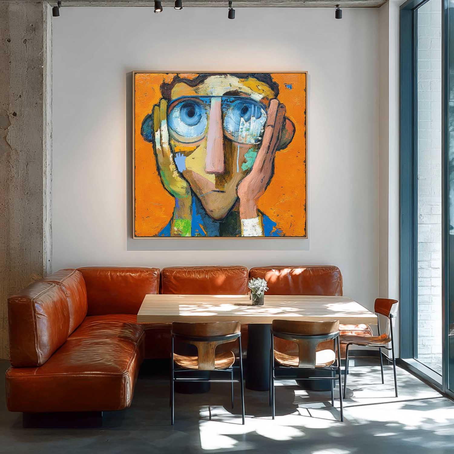 Abstract Portrait Oil Painting On Canvas Original Cute Boy Painting Large People Wall Art For Living Room