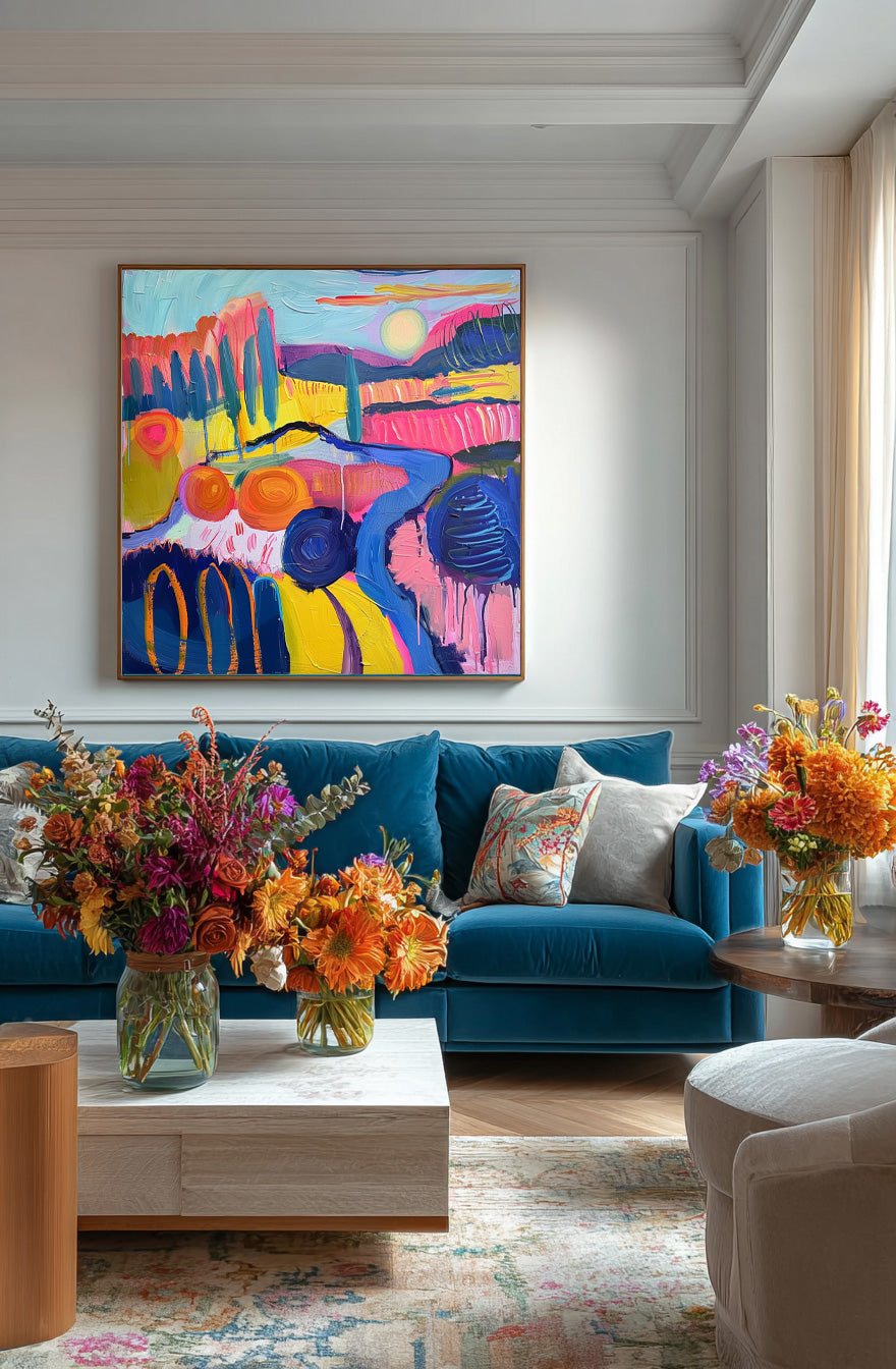 Abstract Graffiti Wall Art Original Scenery Oil Painting Color Texture Acrylic painting Contemporary Art