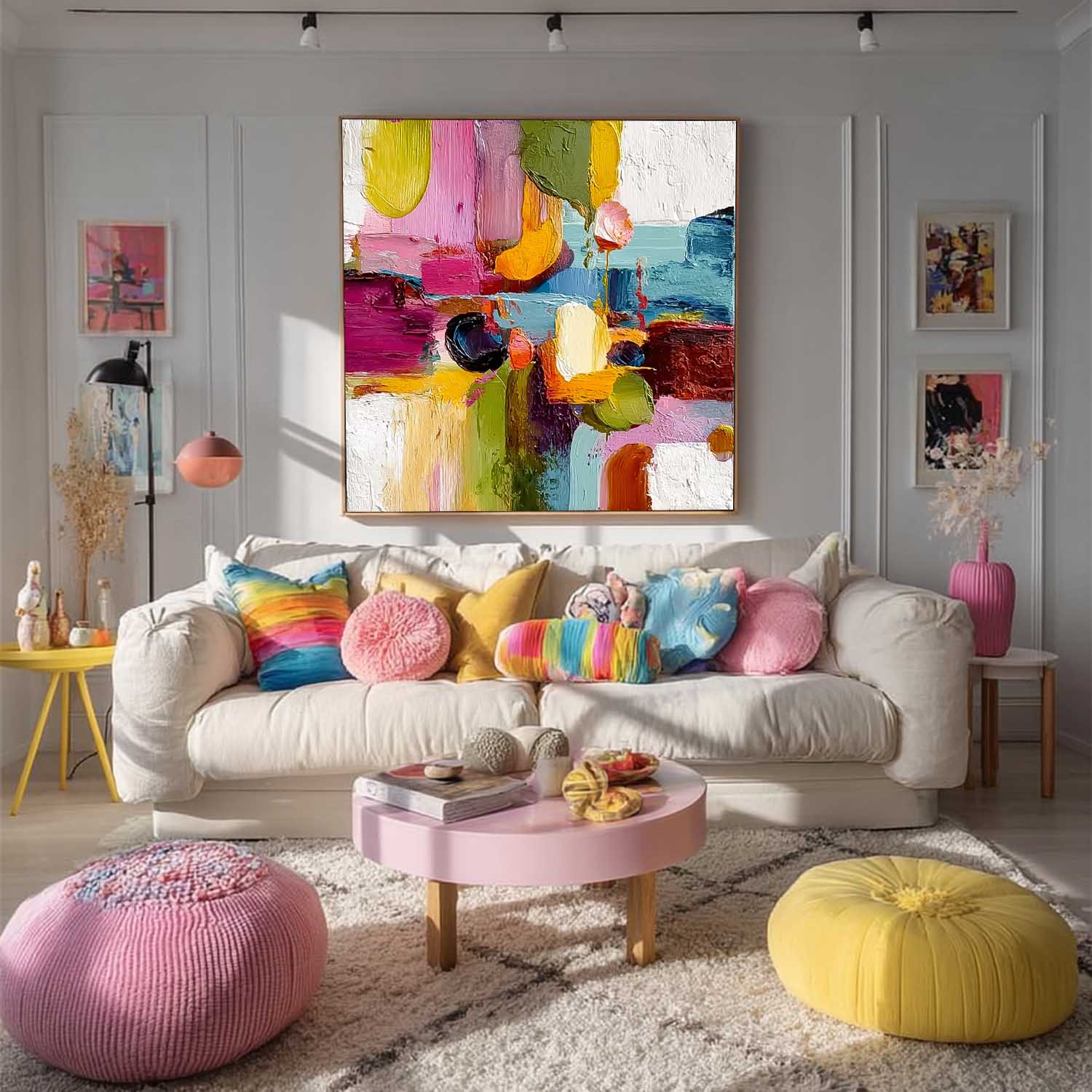 Original Scraper Oil Painting Colorful Texture Acrylic painting Abstract Large Wall Art Contemporary Art