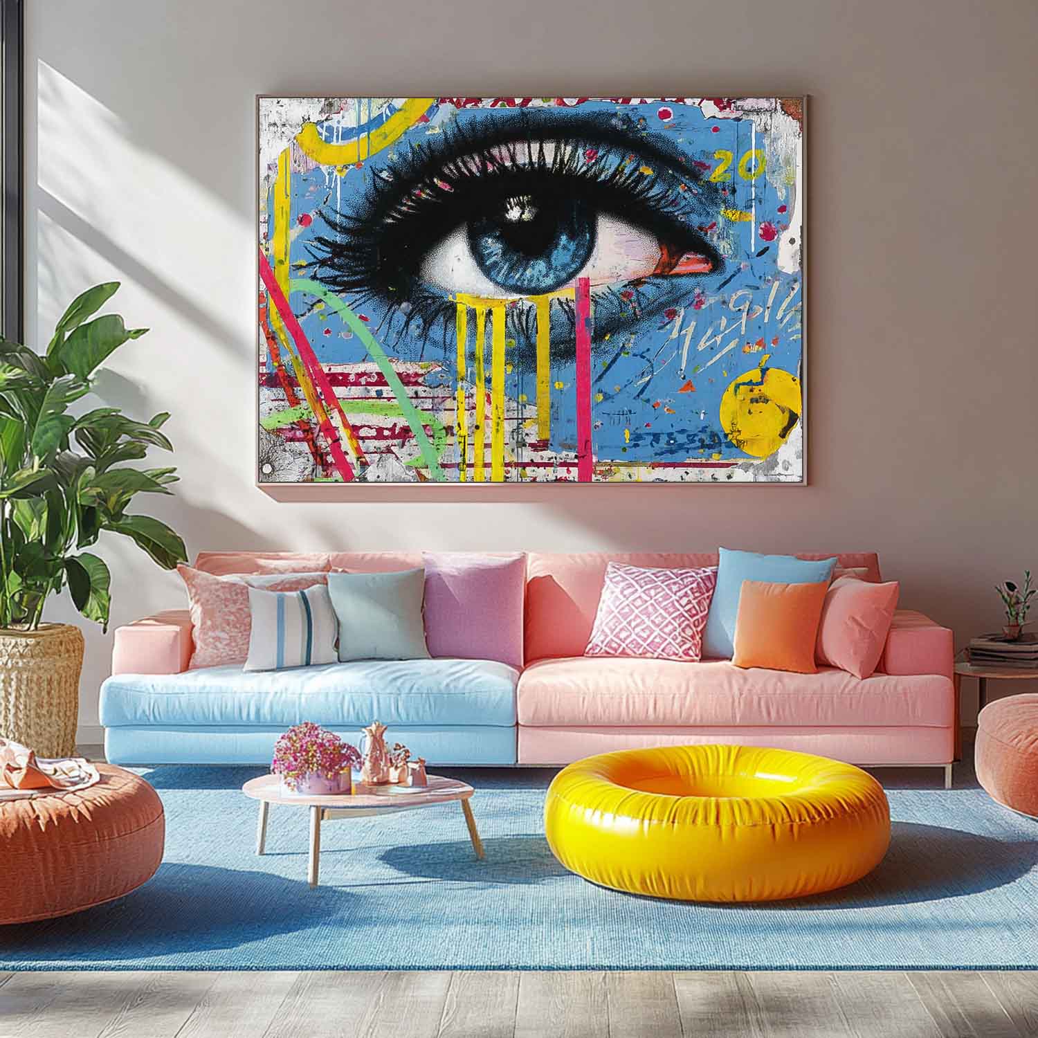 Abstract Eye Oil Painting Modern Colorful Artwork Texture Acrylic painting Original Wall Art Home Decor